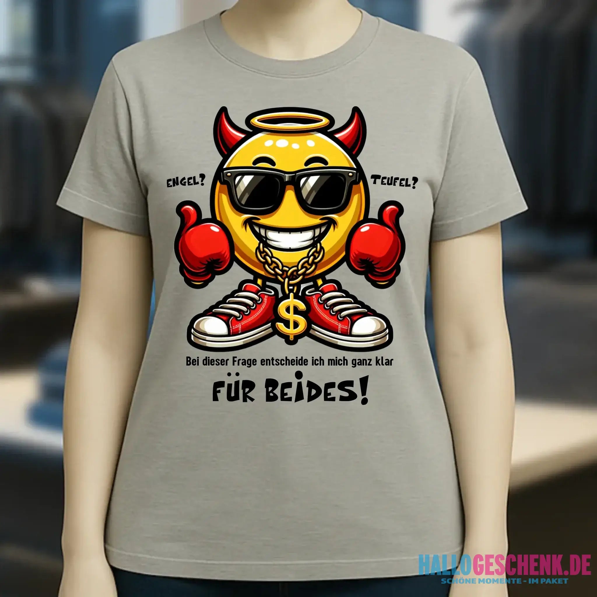 Engel? Teufel? Beides! • Ladies Premium T-Shirt XS-2XL aus Bio-Baumwolle für Damen • Exklusivdesign • personalisiert
