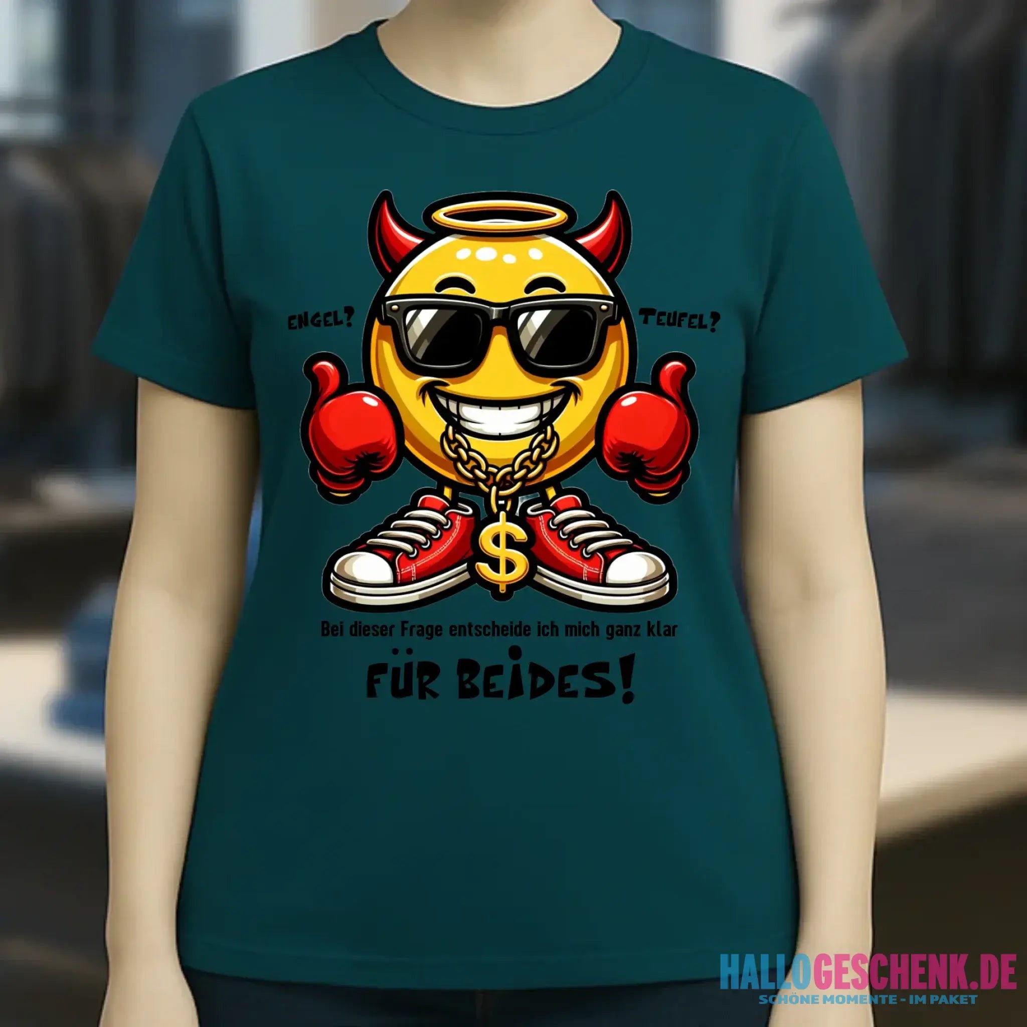 Engel? Teufel? Beides! • Ladies Premium T-Shirt XS-2XL aus Bio-Baumwolle für Damen • Exklusivdesign • personalisiert
