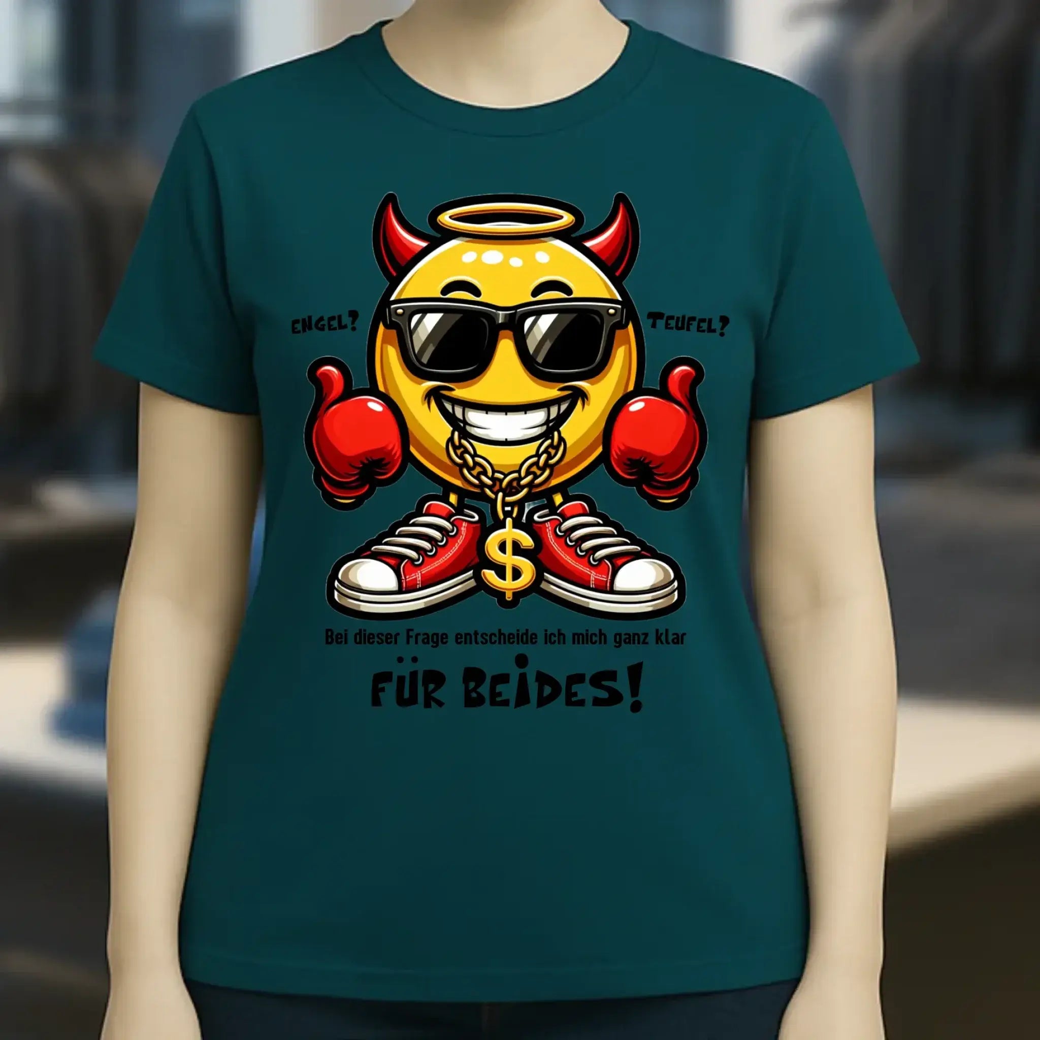 Engel? Teufel? Beides! • Ladies Premium T-Shirt XS-2XL aus Bio-Baumwolle für Damen • Exklusivdesign • personalisiert