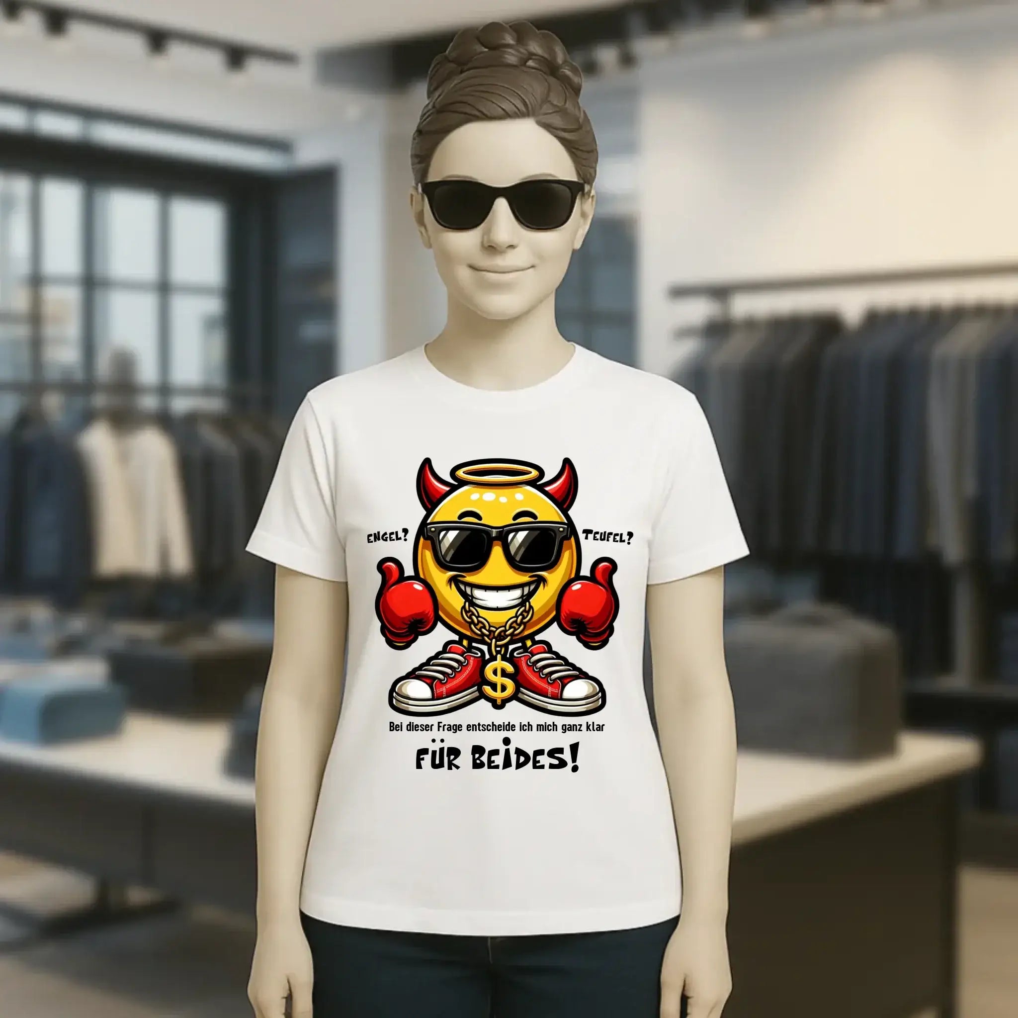 Engel? Teufel? Beides! • Ladies Premium T-Shirt XS-2XL aus Bio-Baumwolle für Damen • Exklusivdesign • personalisiert