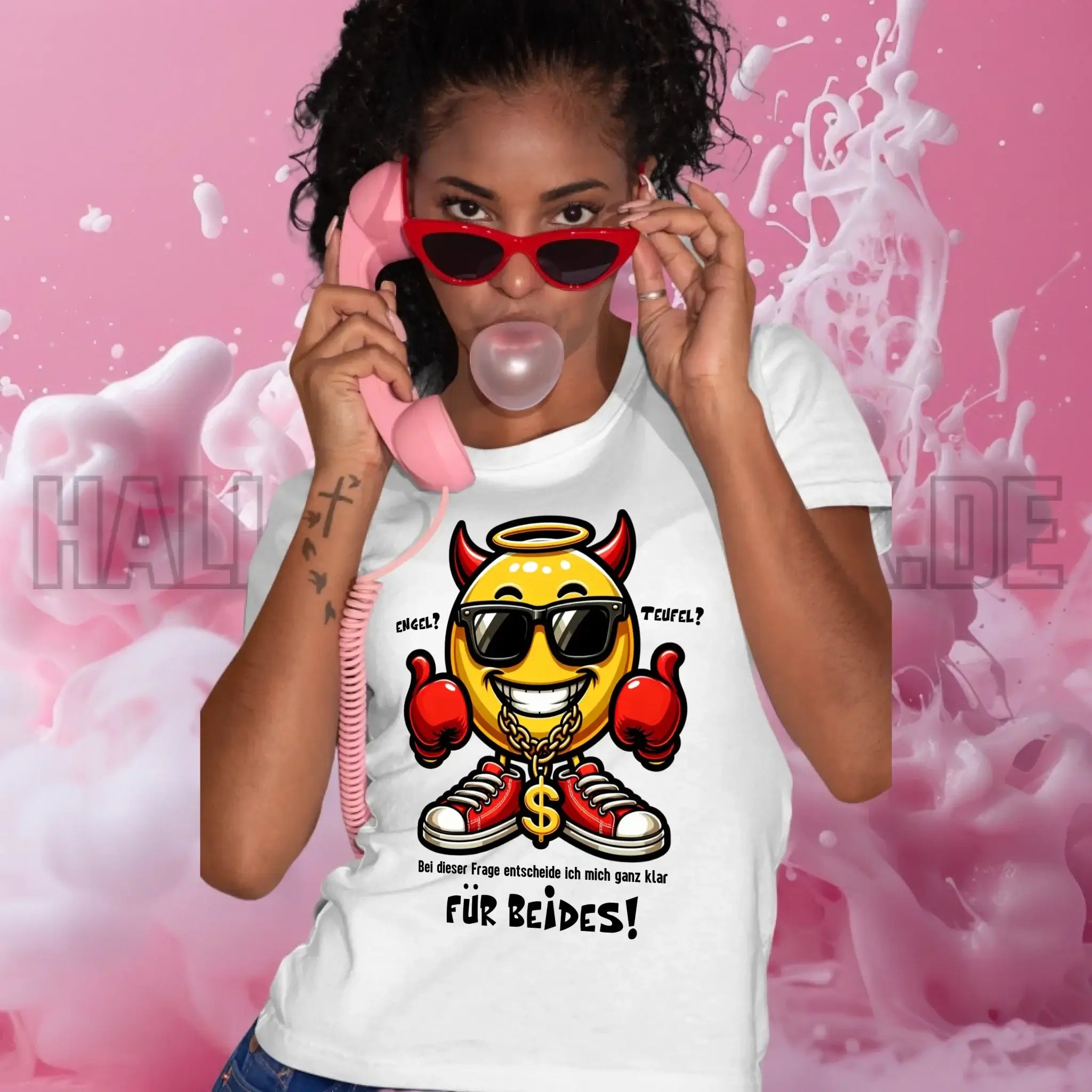 Engel? Teufel? Beides! • Ladies Premium T-Shirt XS-2XL aus Bio-Baumwolle für Damen • Exklusivdesign • personalisiert