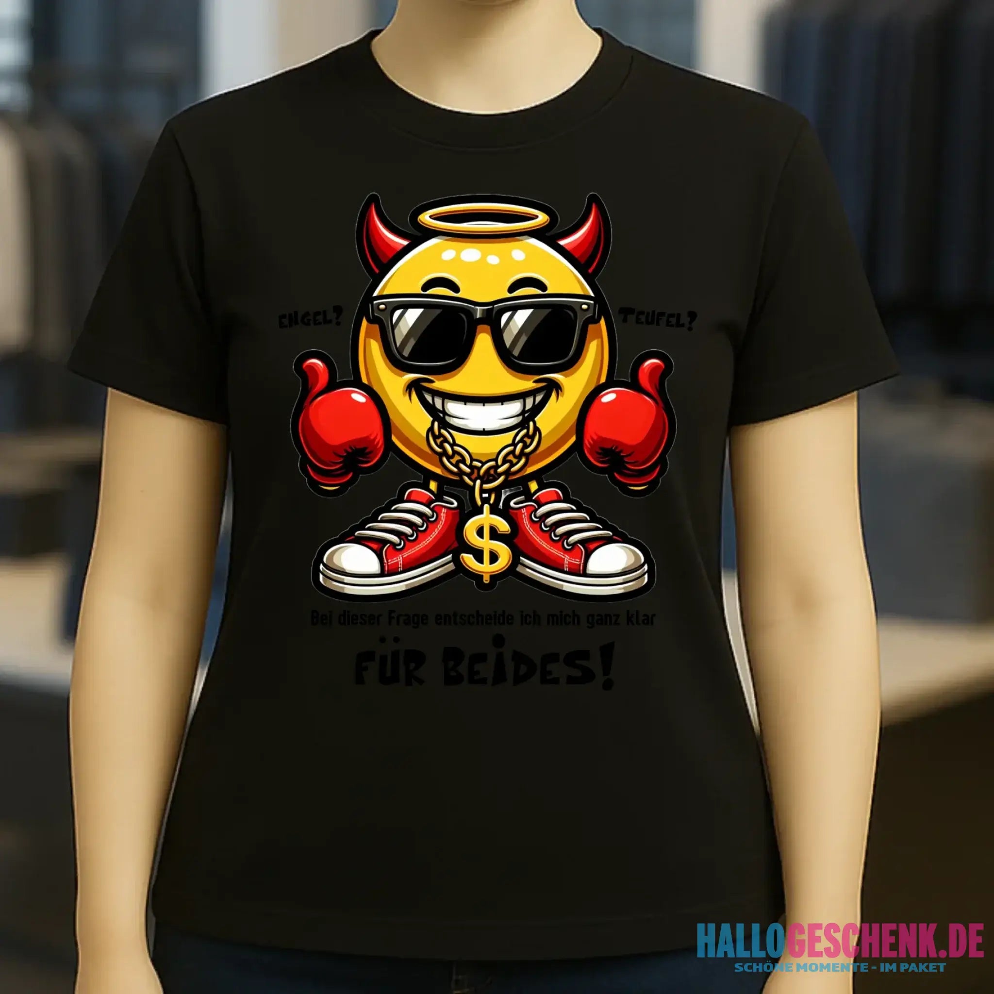 Engel? Teufel? Beides! • Ladies Premium T-Shirt XS-2XL aus Bio-Baumwolle für Damen • Exklusivdesign • personalisiert