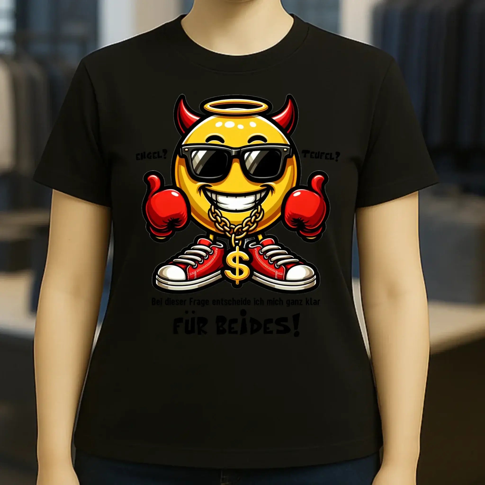 Engel? Teufel? Beides! • Ladies Premium T-Shirt XS-2XL aus Bio-Baumwolle für Damen • Exklusivdesign • personalisiert