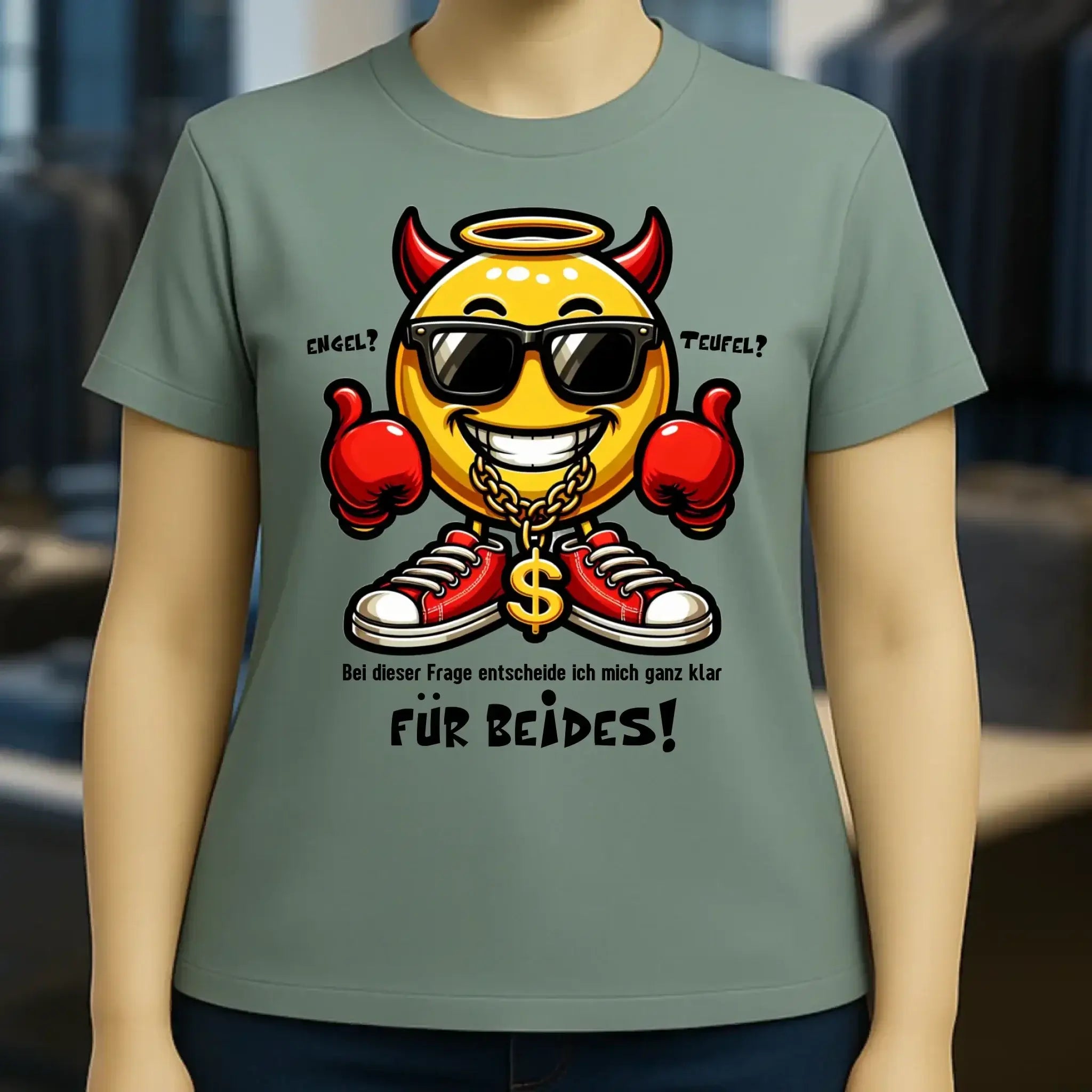 Engel? Teufel? Beides! • Ladies Premium T-Shirt XS-2XL aus Bio-Baumwolle für Damen • Exklusivdesign • personalisiert