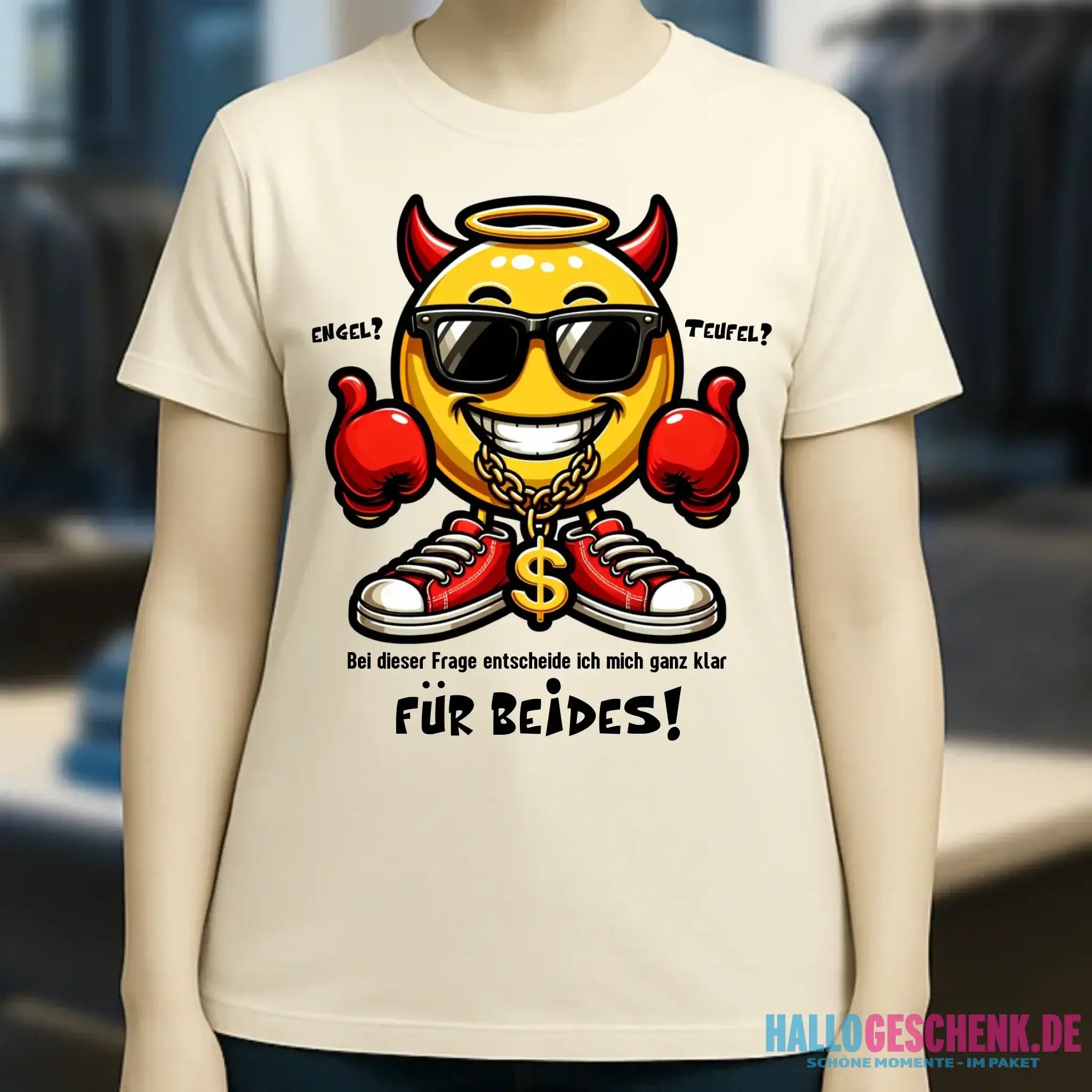 Engel? Teufel? Beides! • Ladies Premium T-Shirt XS-2XL aus Bio-Baumwolle für Damen • Exklusivdesign • personalisiert