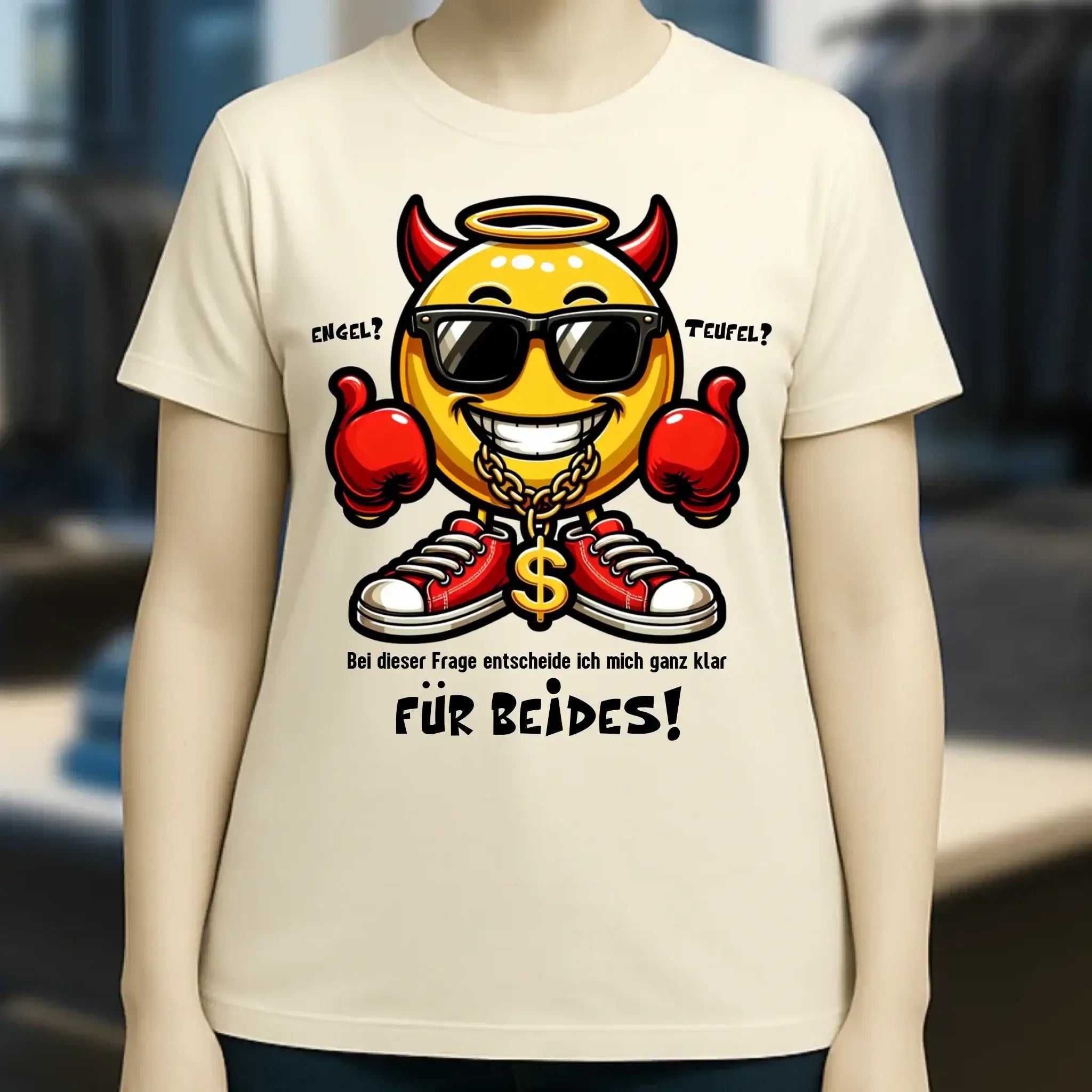 Engel? Teufel? Beides! • Ladies Premium T-Shirt XS-2XL aus Bio-Baumwolle für Damen • Exklusivdesign • personalisiert