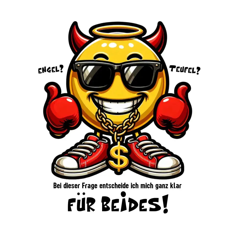 Engel? Teufel? Beides! • STICKER 20x20 cm Aufkleber