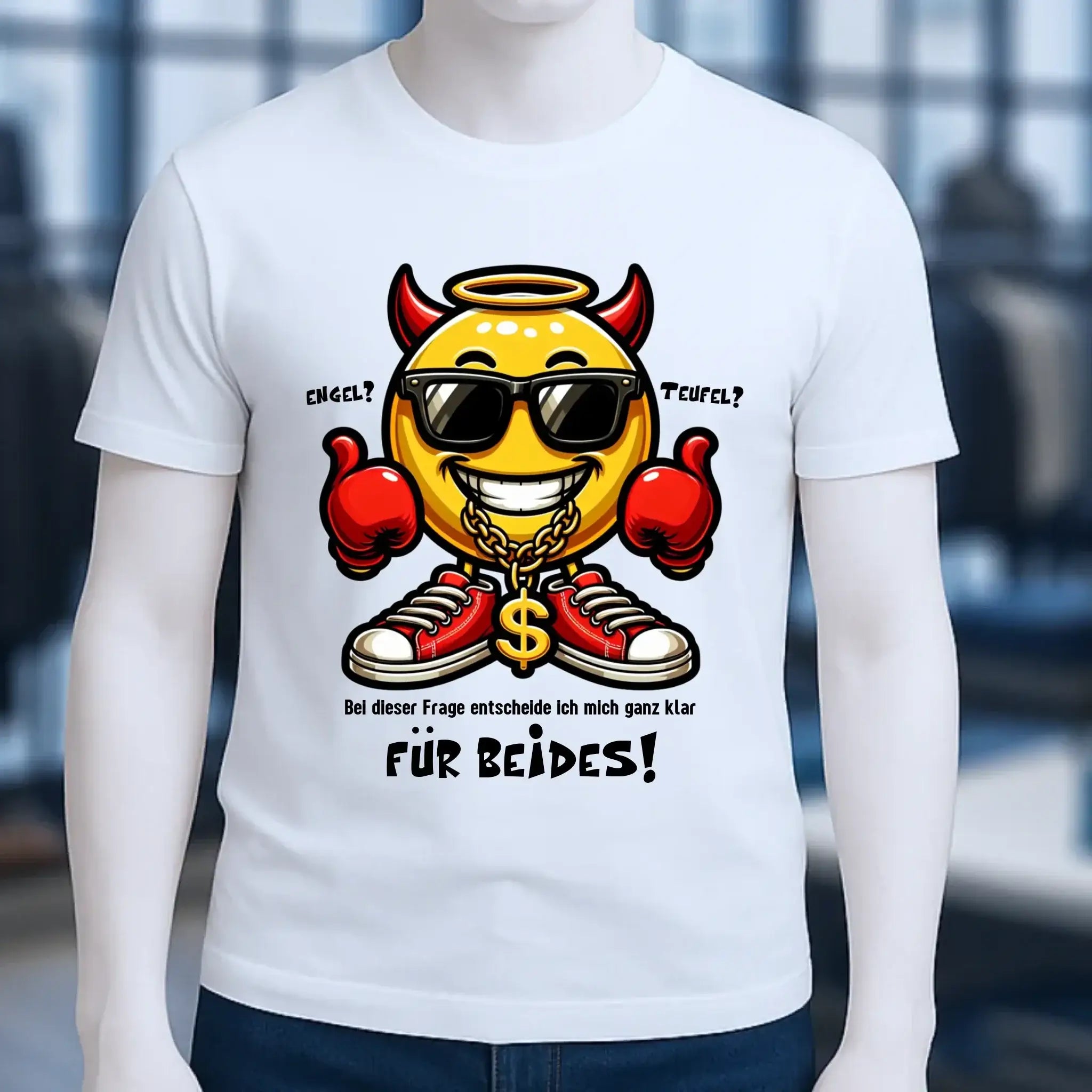 Engel? Teufel? Beides! • Unisex Premium T-Shirt XS-5XL aus Bio-Baumwolle für Damen & Herren • Exklusivdesign • personalisiert