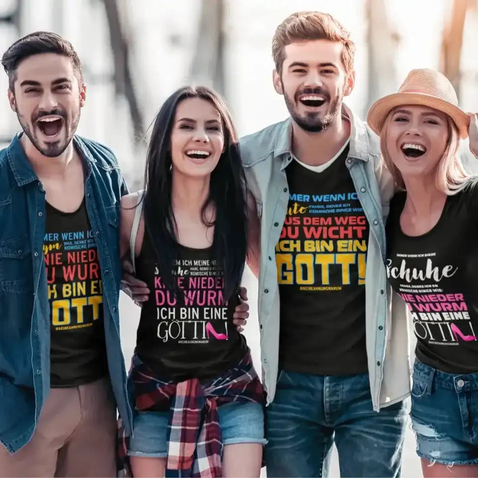 Schwarzes Grafik-T-Shirt mit mehrfarbigem Textdesign