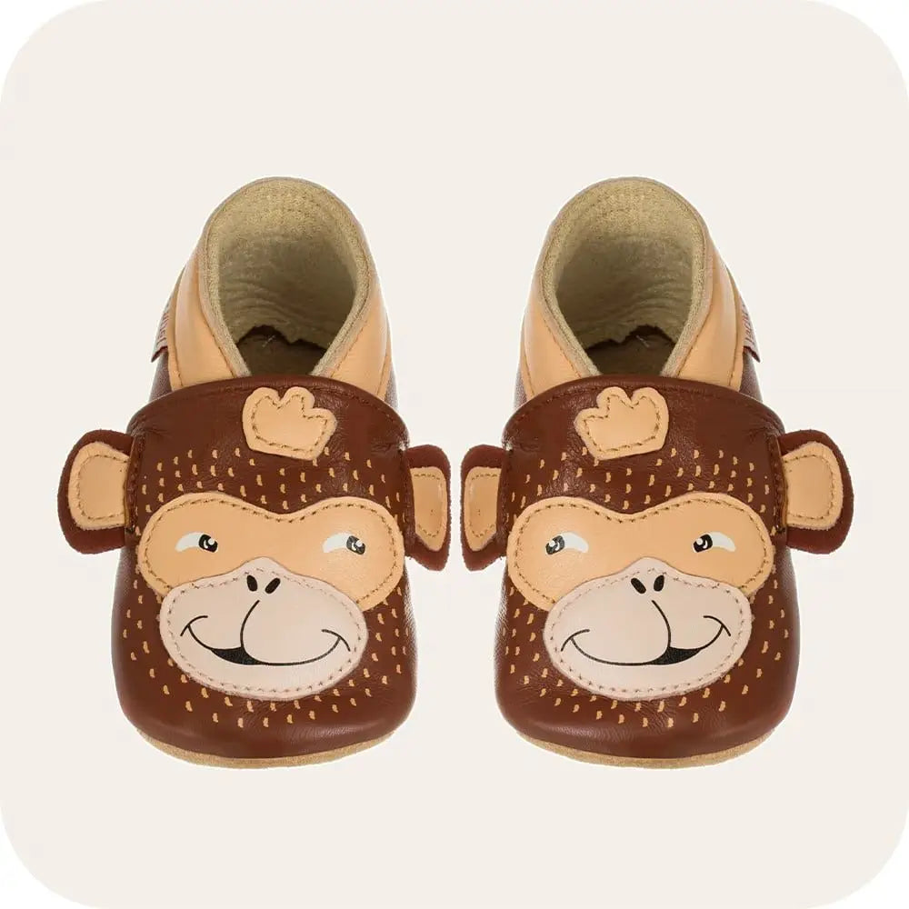 Extra flexible Leder -Hausschuhe Affe