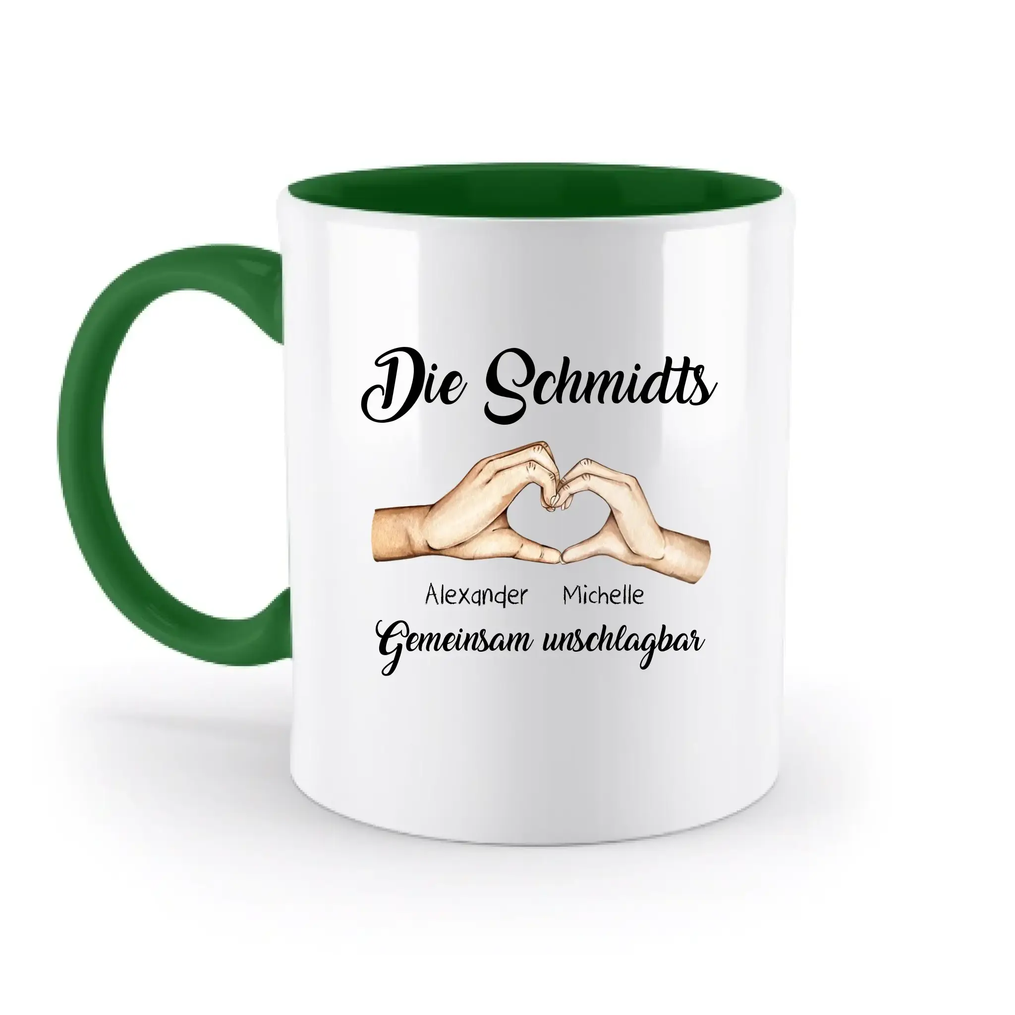 Familienbande 0-7 Kinder • zweifarbige Tasse (spülmaschinenfest) • personalisierbar - zweifarbige Tasse