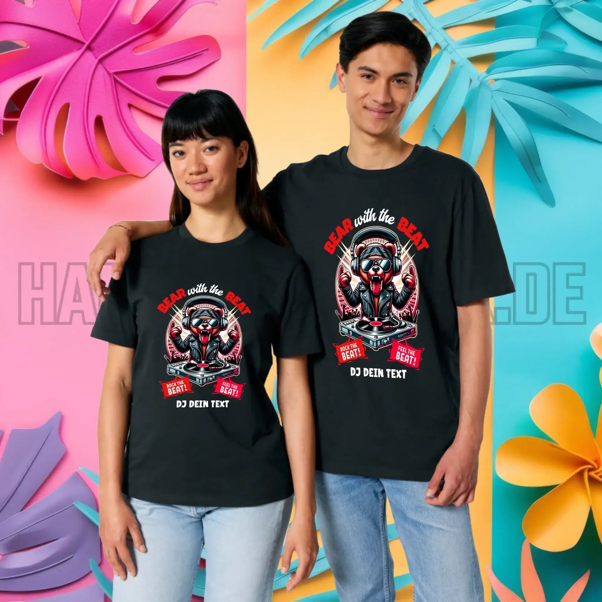 Feel the beat • DJ Dein Text • Musik • Music • Hip Hop • Rnb • Techno • House • Charts • Unisex Premium T-Shirt XS-5XL aus Bio-Baumwolle für Herren & Damen • personalisiert • Motivprodukt