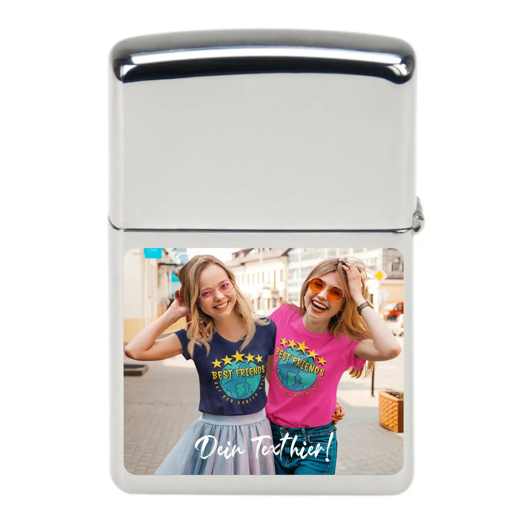 Feuerzeug mit Foto (unten) • verchromtes Benzinfeuerzeug (personalisierbare Fotogeschenke) - personalisierbare