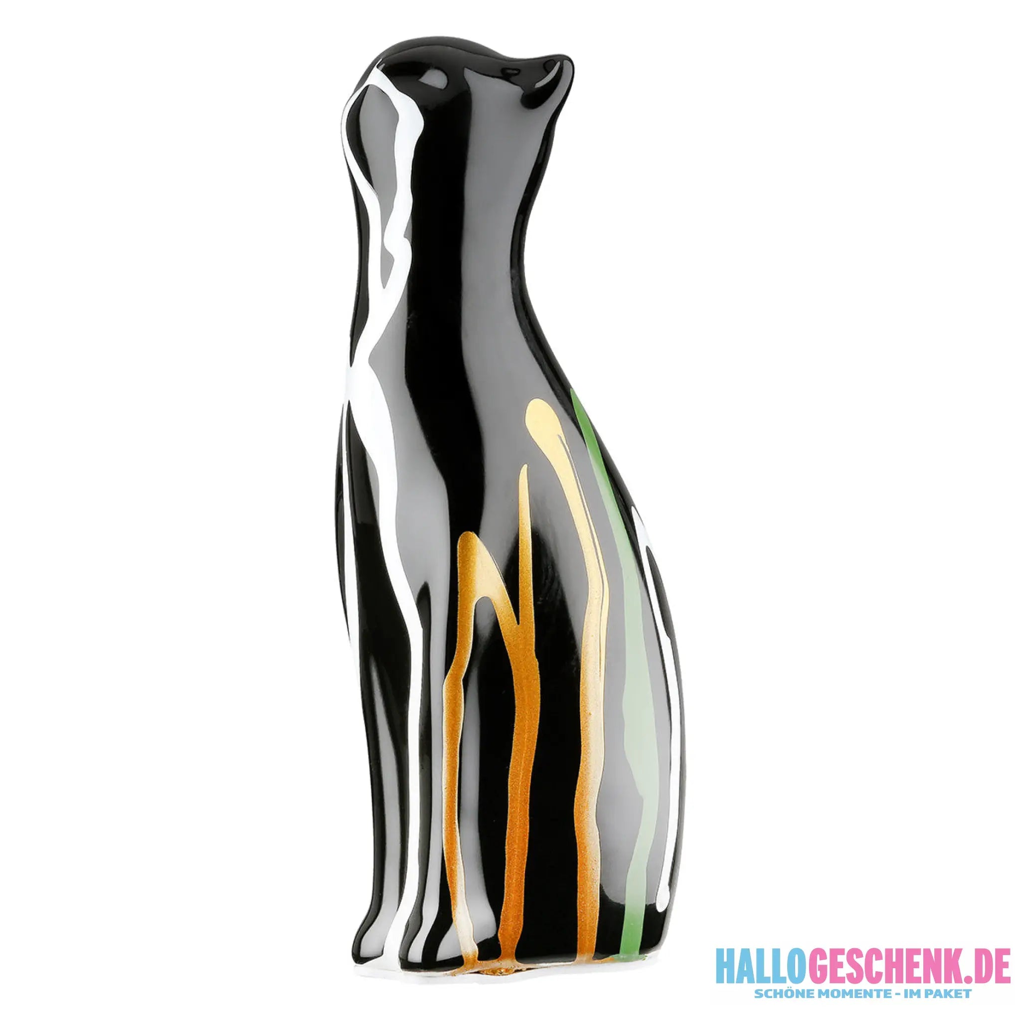 Figur: Katze „Scuro“ – 2-teiliges Set • Keramik • Schwarz • 22x14x8 cm • Gilde - Figur