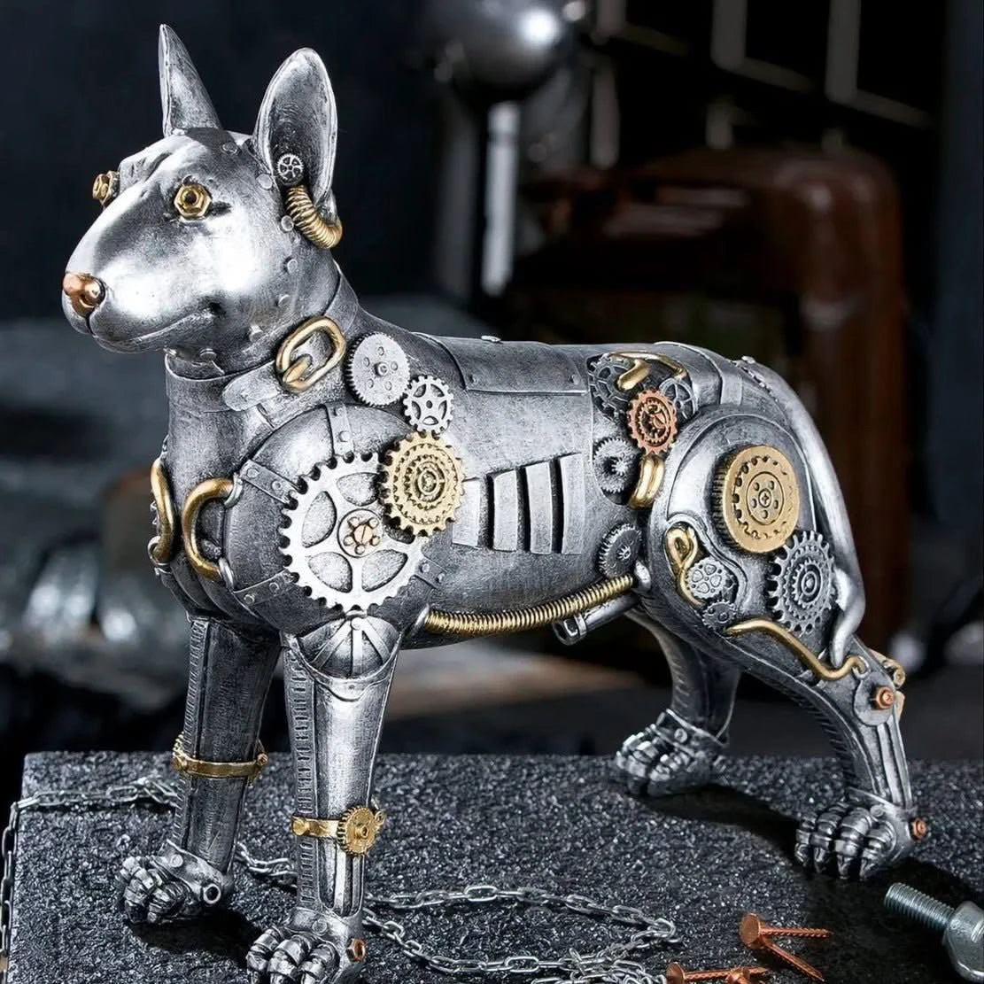 Figur Pitbull Steampunk pitbull H.29 cm • Skulptur • Wohndeko