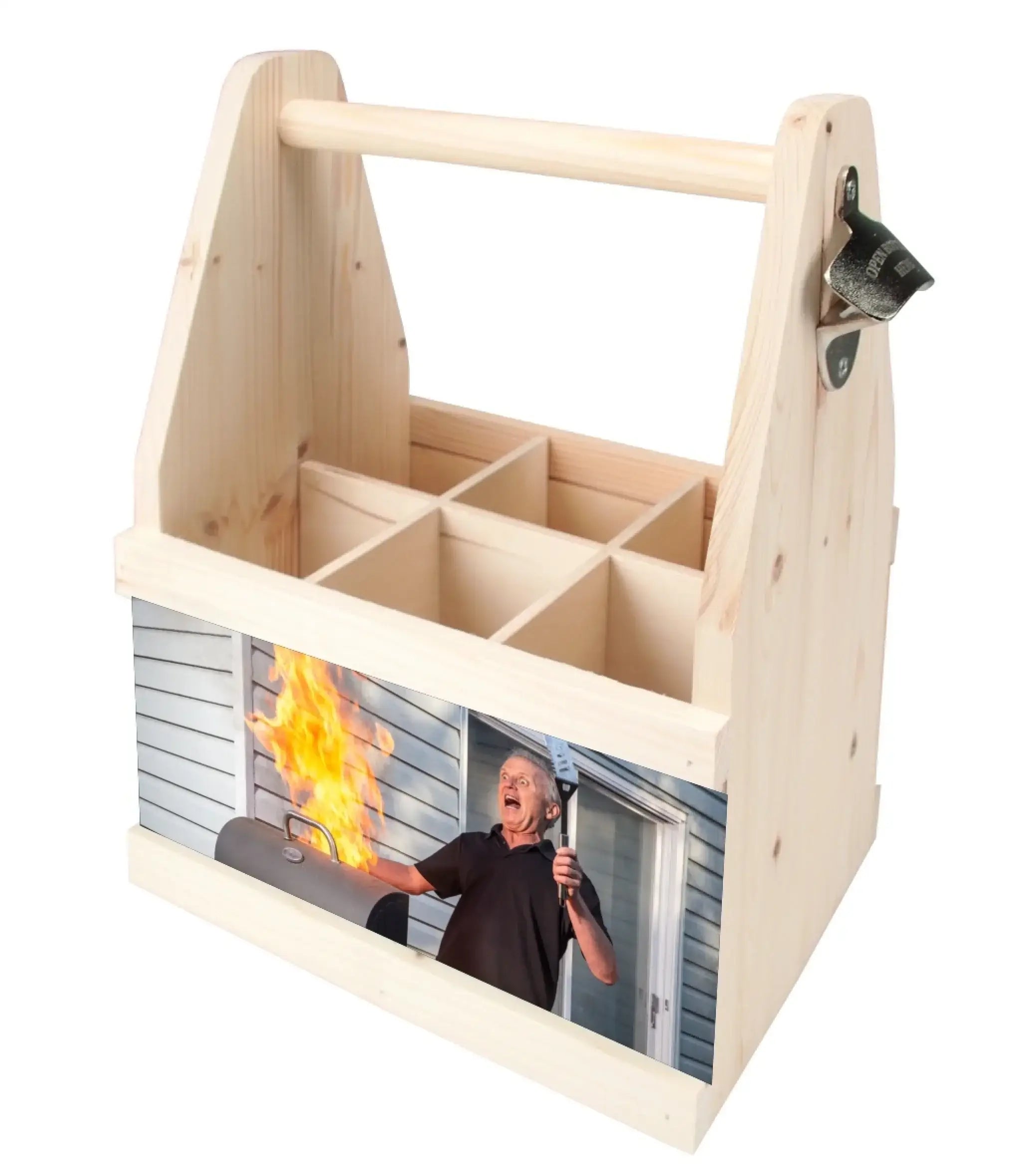 Papa grillt Flaschenträger