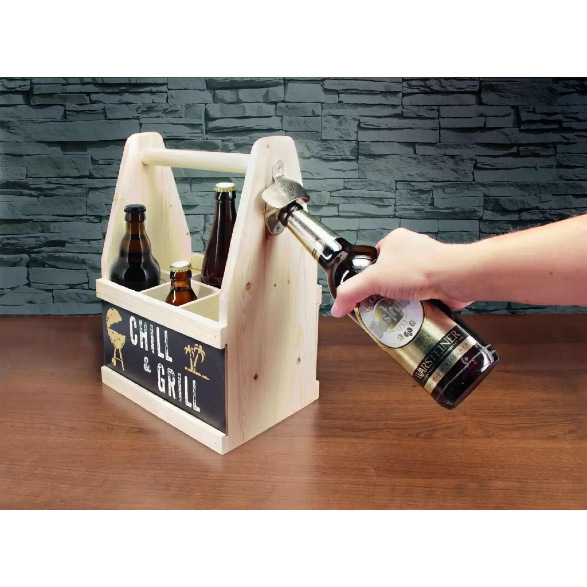 Flaschenträger Caddy für Bier, Cola etc. mit deinem Bild und Flaschenöffner • Fotogeschenk • personalisiert