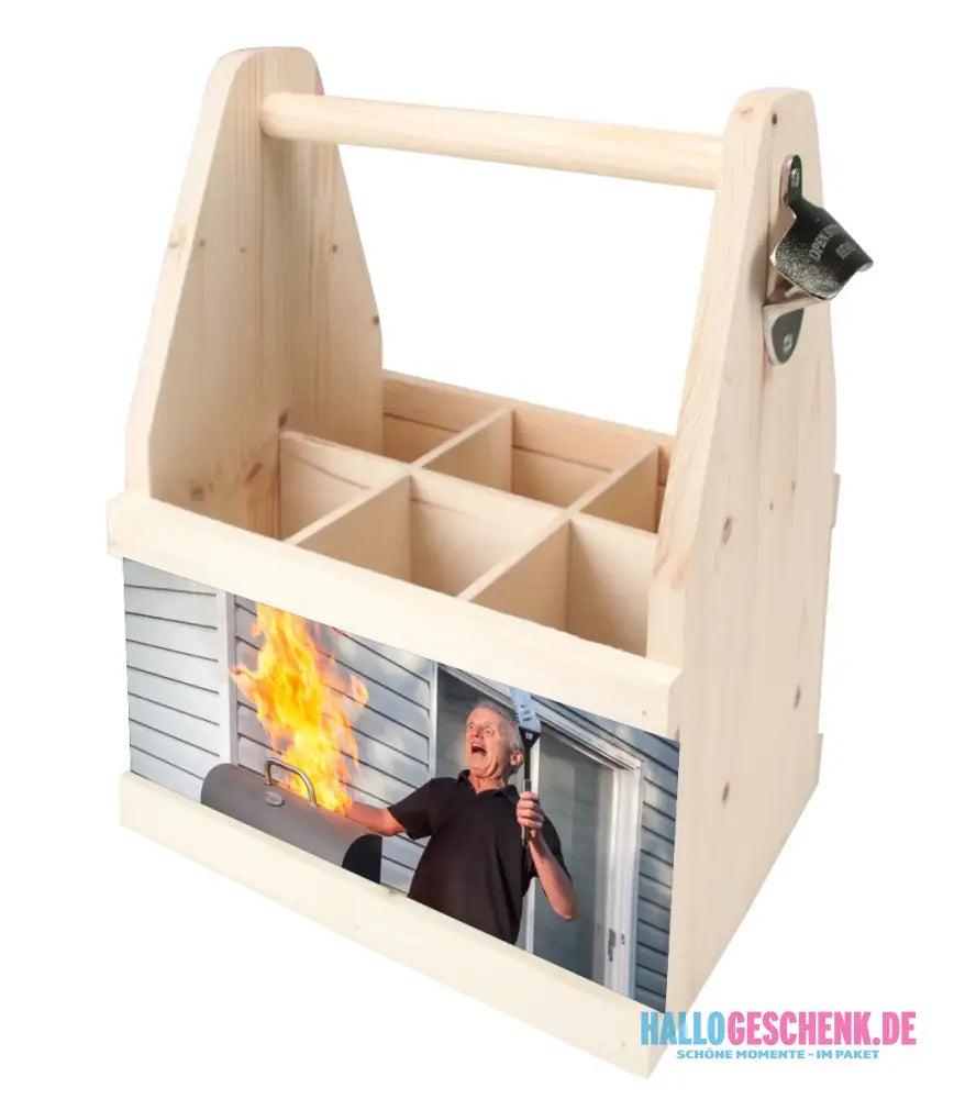 Papa grillt Flaschenträger