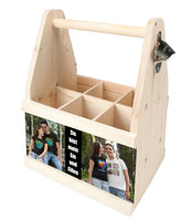 Flaschenträger (Caddy) für Bier Cola etc. mit deinem Bild und Flaschenöffner • (personalisierbare Fotogeschenke)