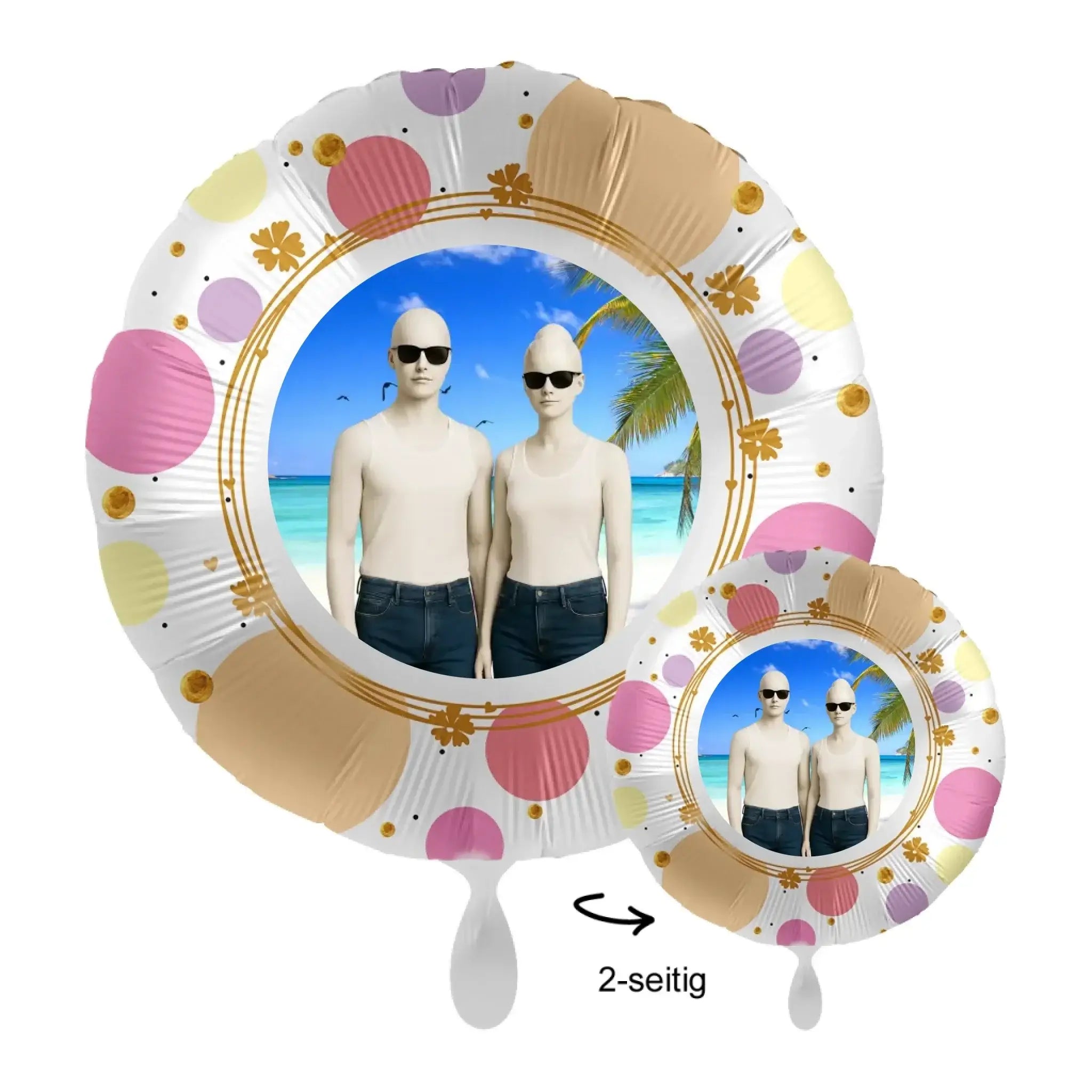 Foto-Luftballon (diverse Stile): Dein Foto - Bild • 43cm Luftballon - Luftballons • personalisiert / Rund Shiny Dots