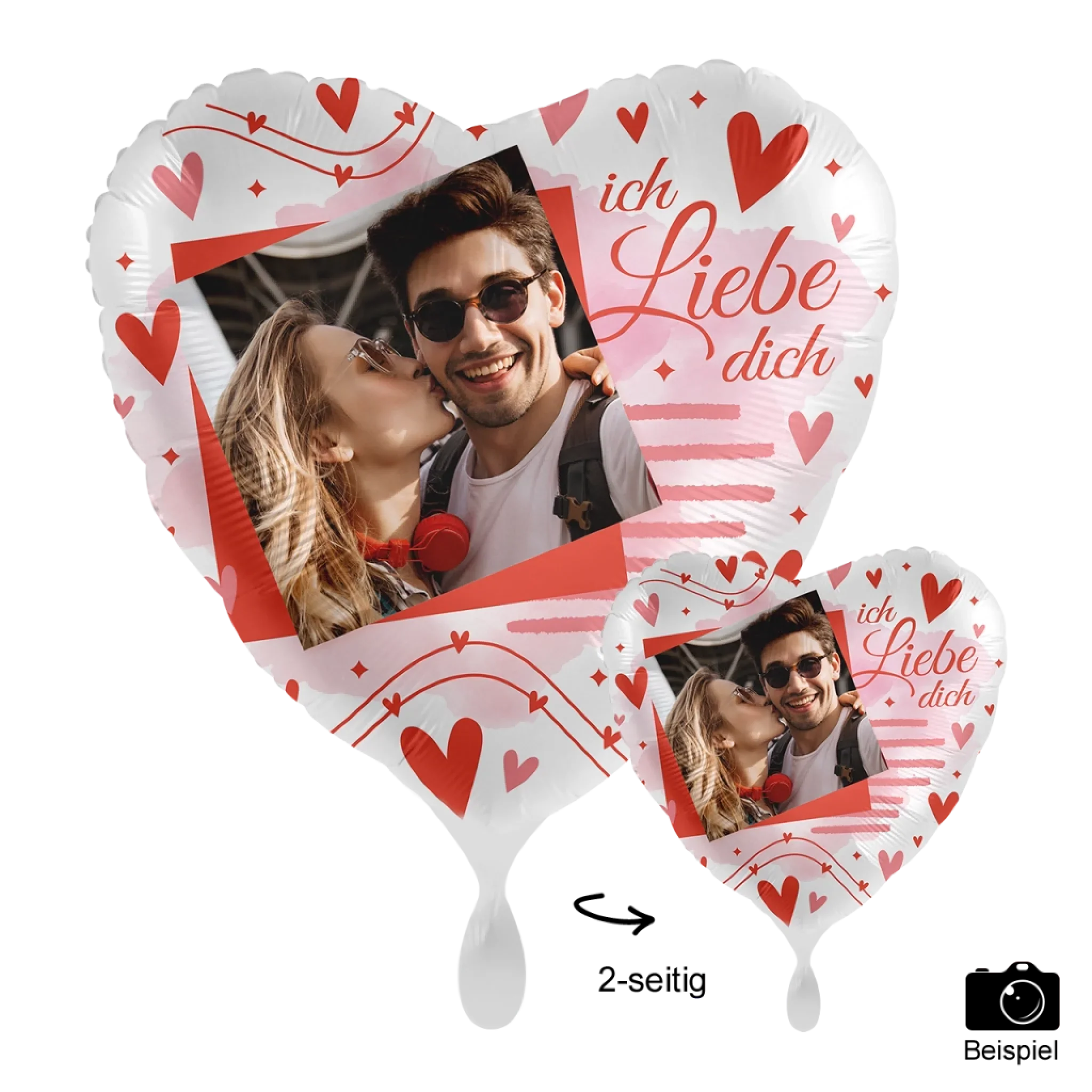 Foto-Luftballon ’Love’ (mit KI-Cartoon-Effekt) - Dein Foto - Bild • 43cm Luftballon • personalisierbar - Love