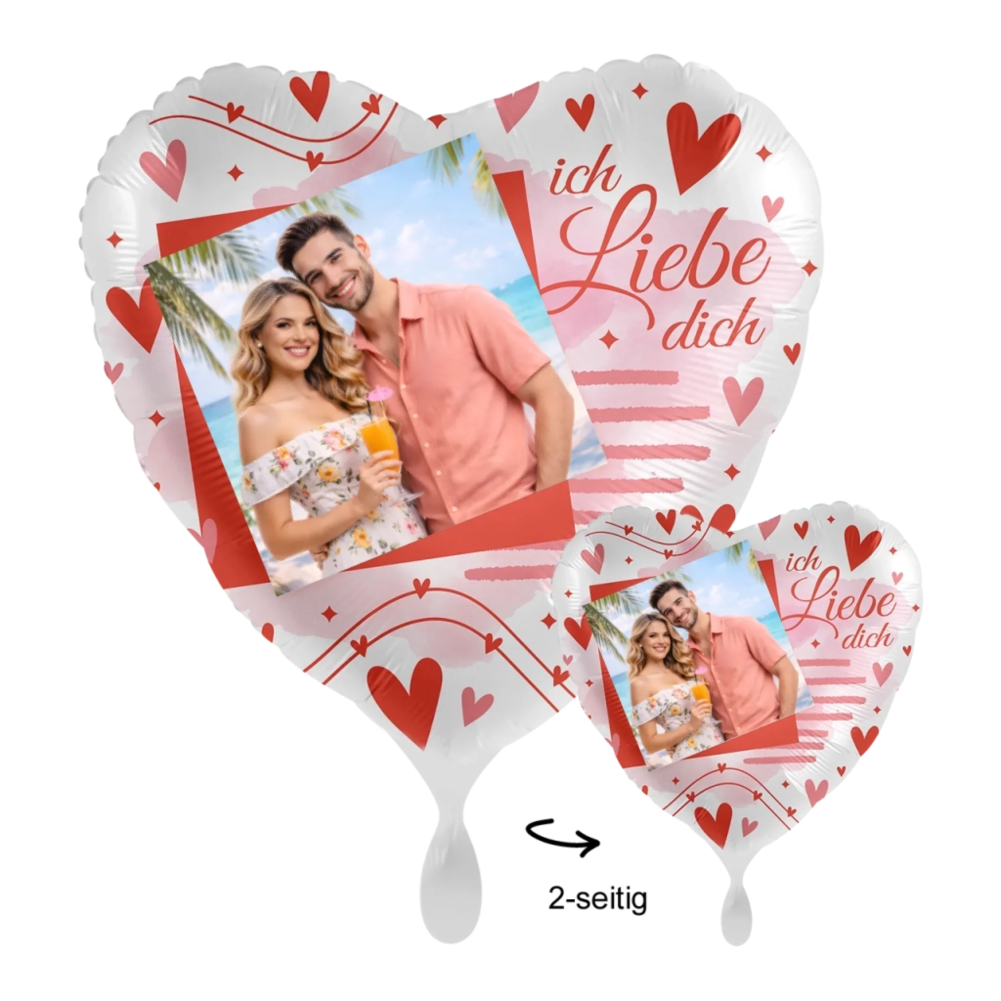 Foto-Luftballon ’Love’ (mit KI-Cartoon-Effekt) - Dein Foto - Bild • 43cm Luftballon • personalisierbar - Love