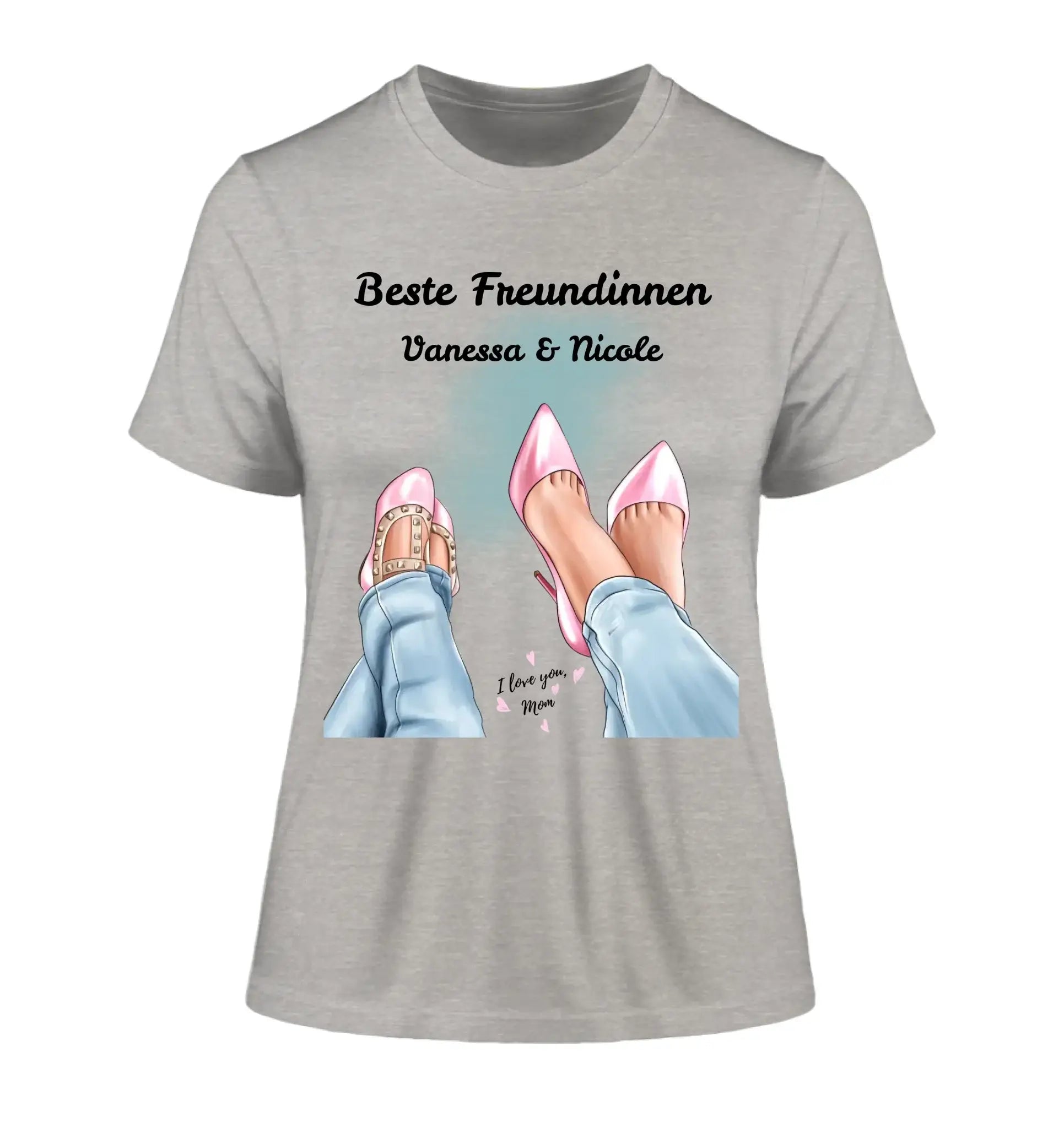 Füße mit Schuhen • 3 Motive • verfügbar (personalisierbare Figuren) Mama Tochter Freundinnen - Damen T-Shirt (Fitted)