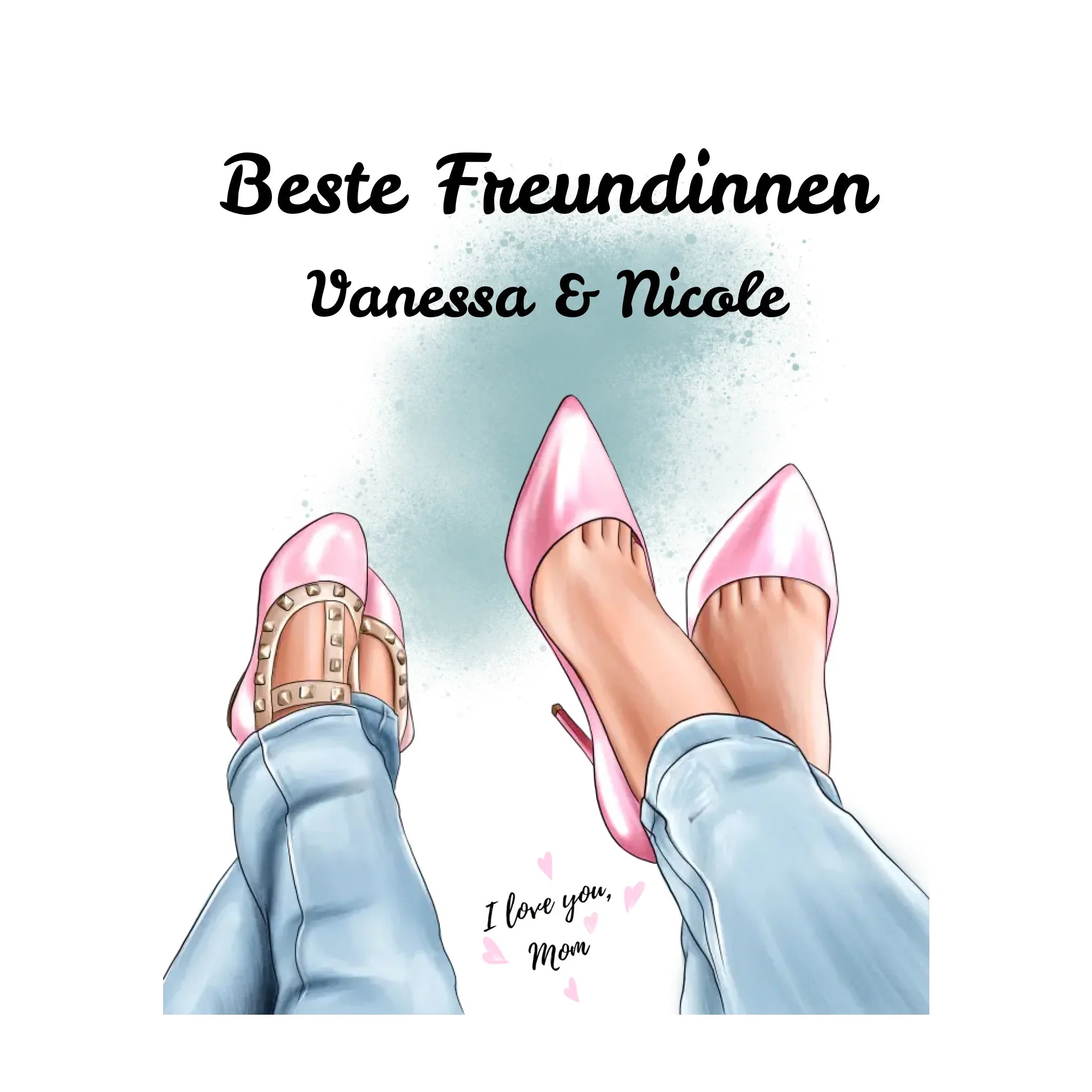 Füße mit Schuhen • 3 Motive • verfügbar (personalisierbare Figuren) Mama Tochter Freundinnen - Sticker 20x20 cm