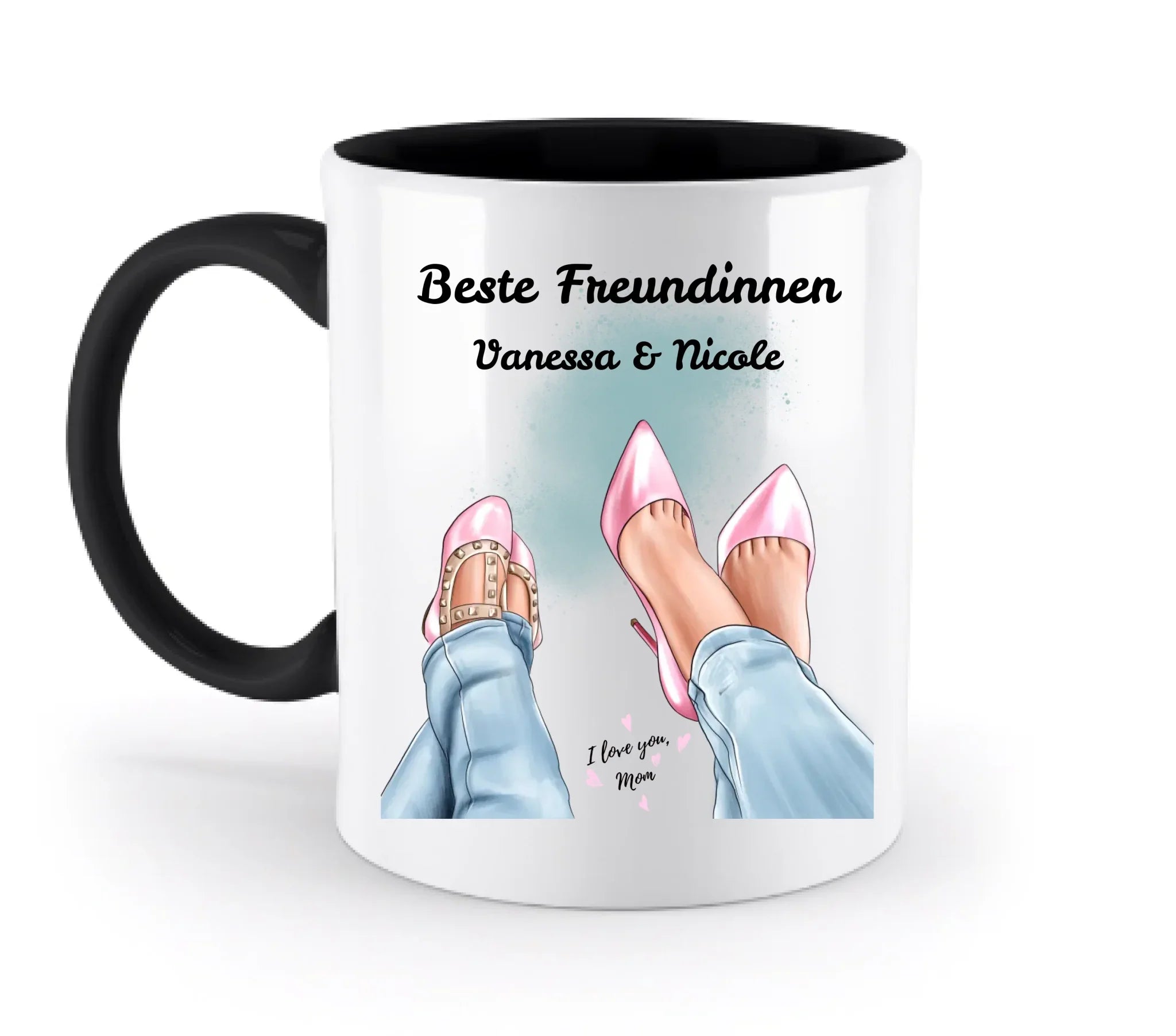 Füße mit Schuhen • 3 Motive • verfügbar (personalisierbare Figuren) Mama Tochter Freundinnen - Zweifarbige Tasse