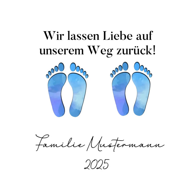 Fußabdrücke mit 0-4 Kindern (personalisierbare Figuren) - Sticker 20x20 cm (ausgestanzt) / White / OneSize