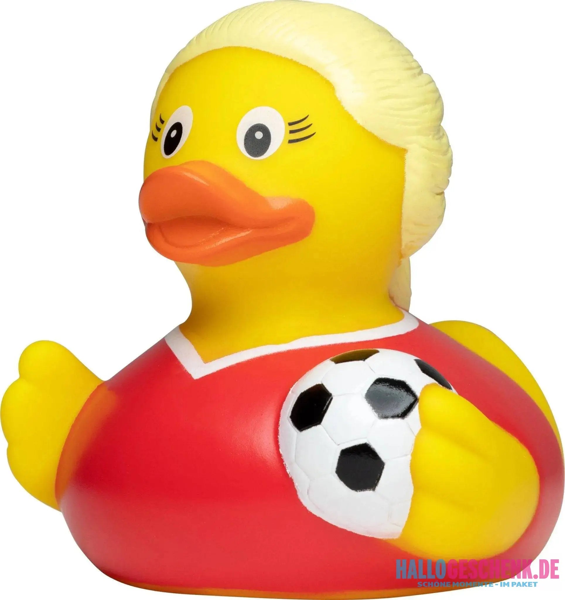 Fußballerin Fußball Spielerin Quietsche-Ente / Badeente