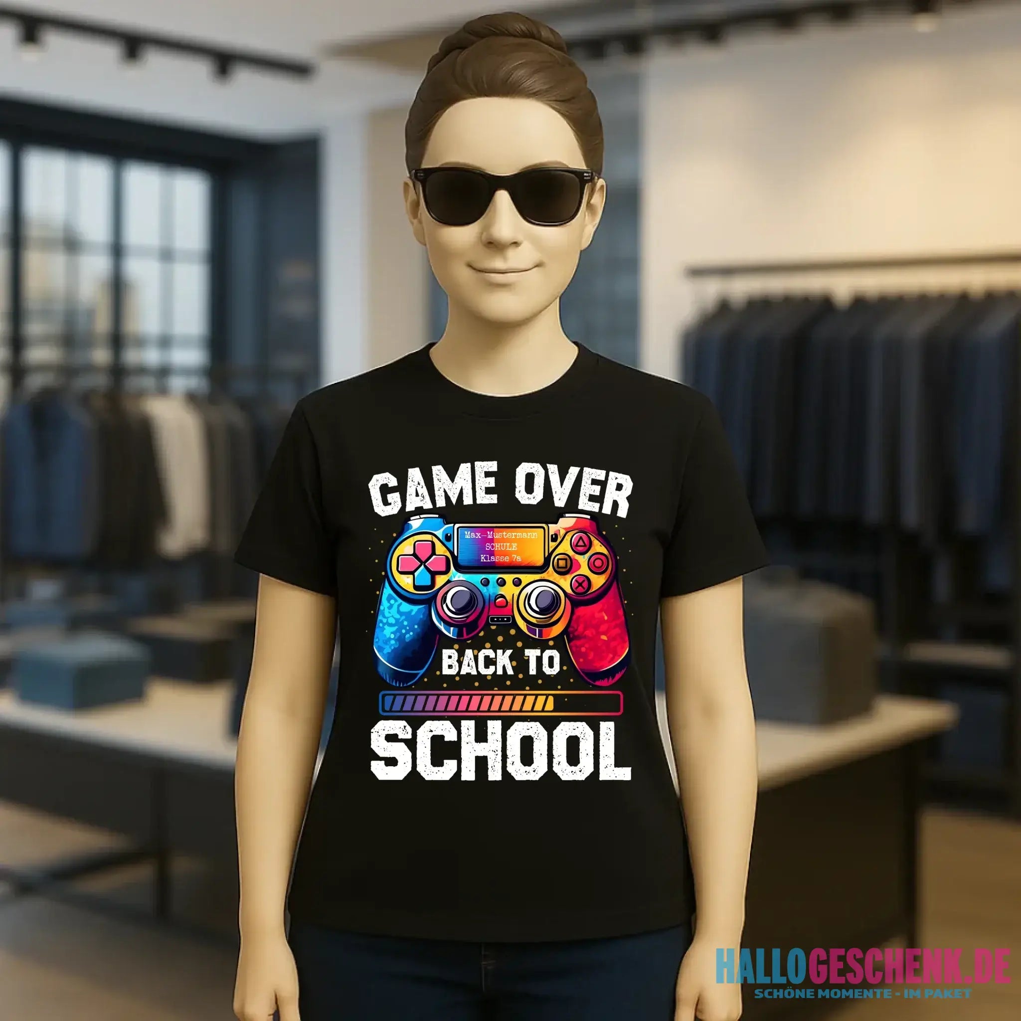 GAME OVER • BACK TO SCHOOL • Schule • Schulanfang • Ladies Premium T-Shirt XS-2XL aus Bio-Baumwolle für Damen • Exklusivdesign • personalisiert