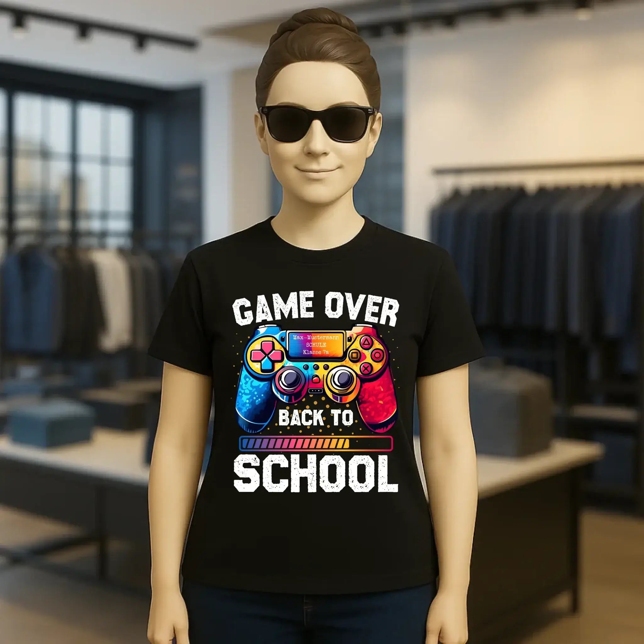 GAME OVER • BACK TO SCHOOL • Schule • Schulanfang • Ladies Premium T-Shirt XS-2XL aus Bio-Baumwolle für Damen • Exklusivdesign • personalisiert