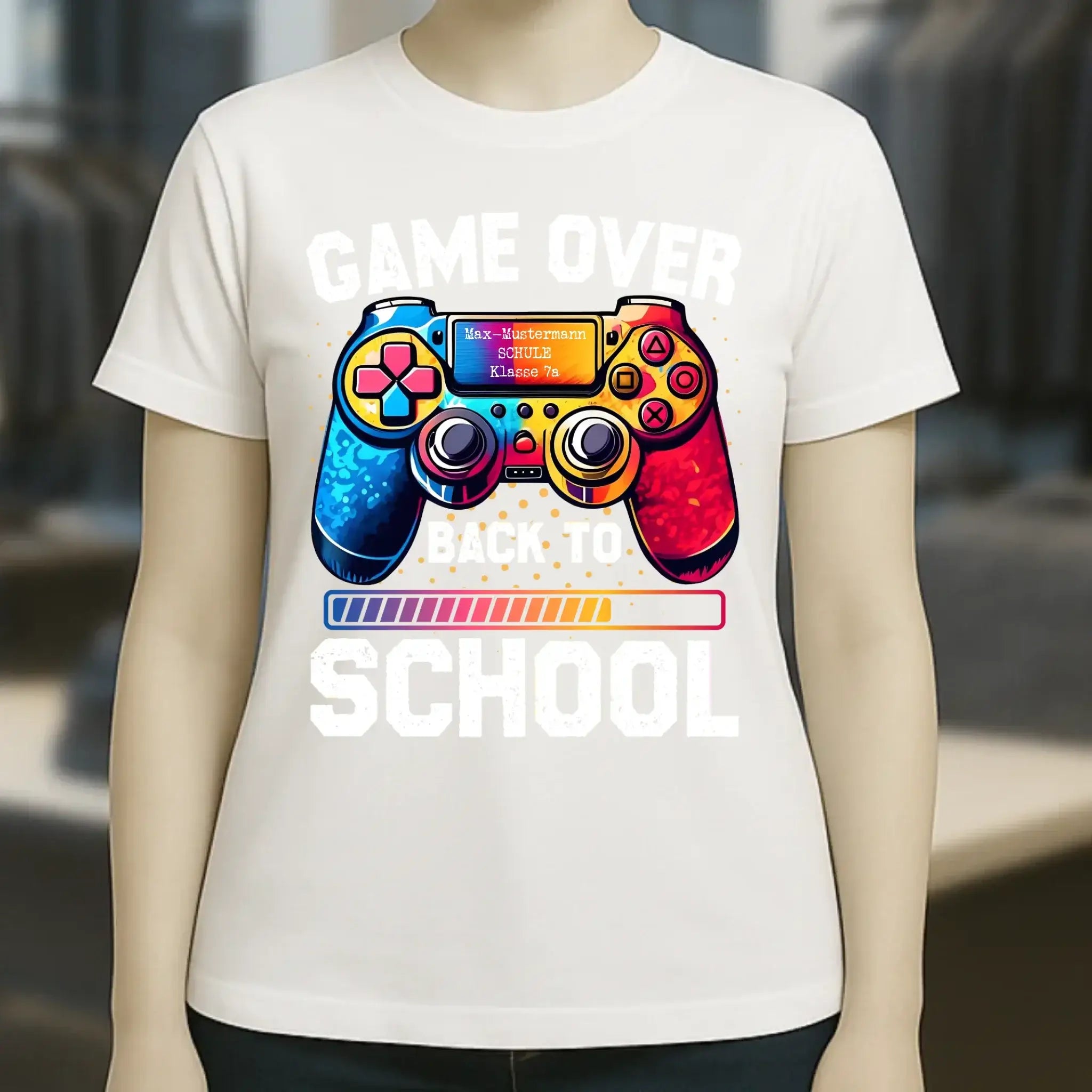 GAME OVER • BACK TO SCHOOL • Schule • Schulanfang • Ladies Premium T-Shirt XS-2XL aus Bio-Baumwolle für Damen • Exklusivdesign • personalisiert