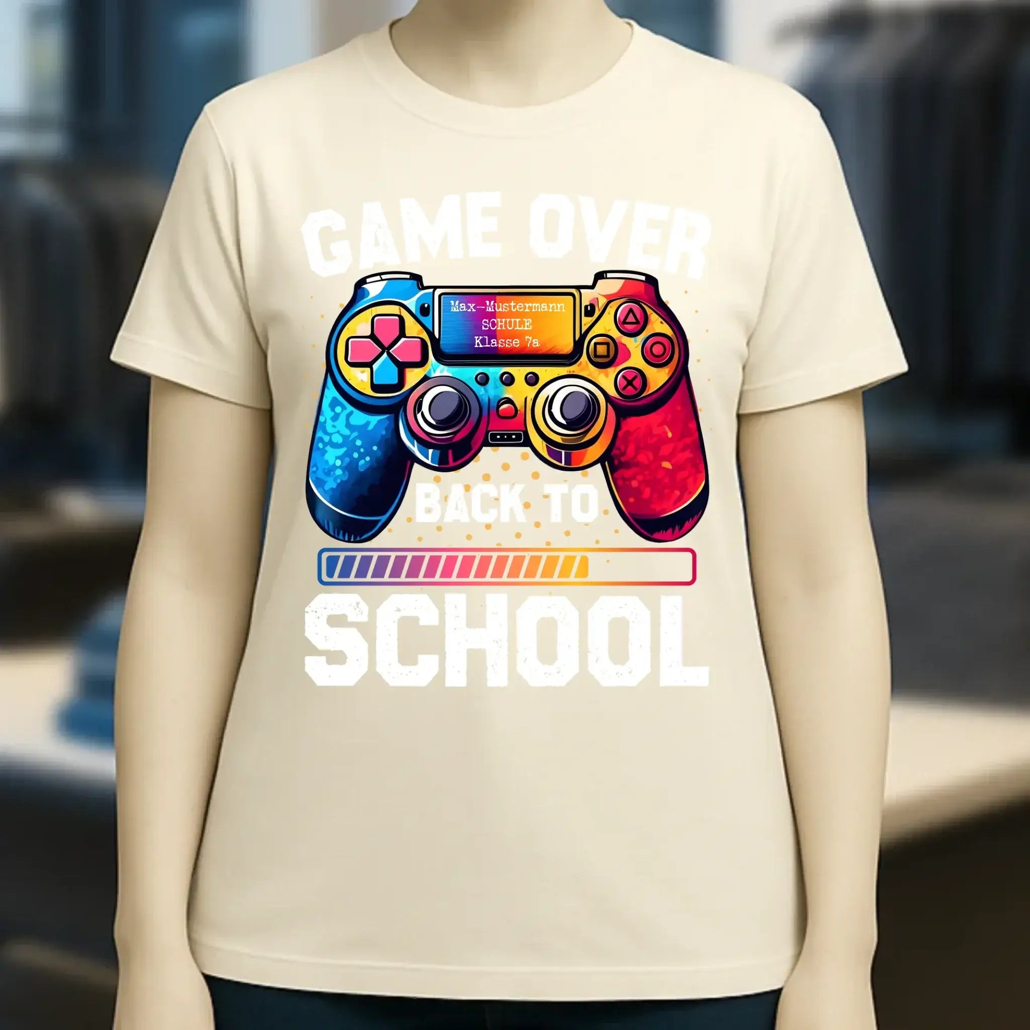 GAME OVER • BACK TO SCHOOL • Schule • Schulanfang • Ladies Premium T-Shirt XS-2XL aus Bio-Baumwolle für Damen • Exklusivdesign • personalisiert