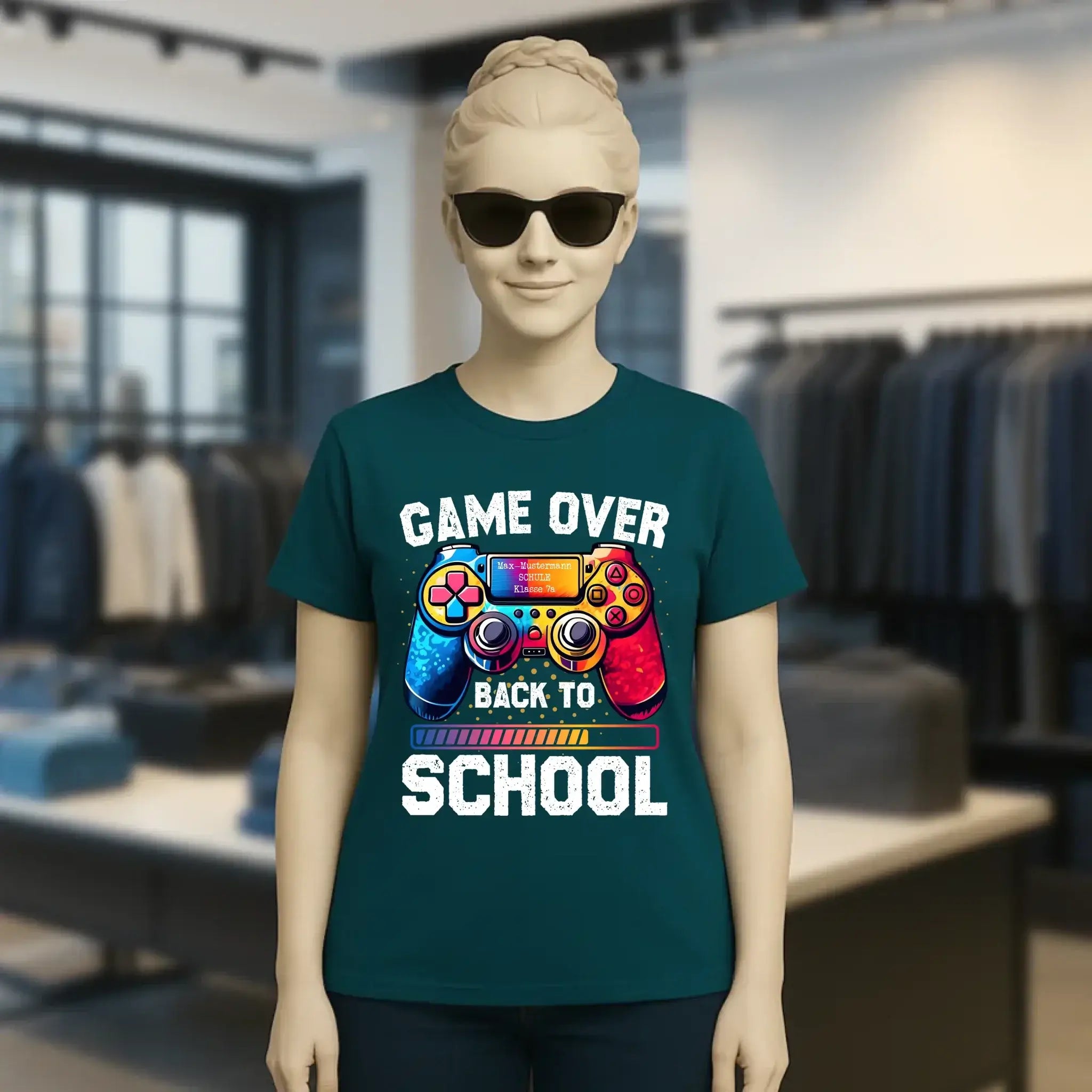 GAME OVER • BACK TO SCHOOL • Schule • Schulanfang • Ladies Premium T-Shirt XS-2XL aus Bio-Baumwolle für Damen • Exklusivdesign • personalisiert