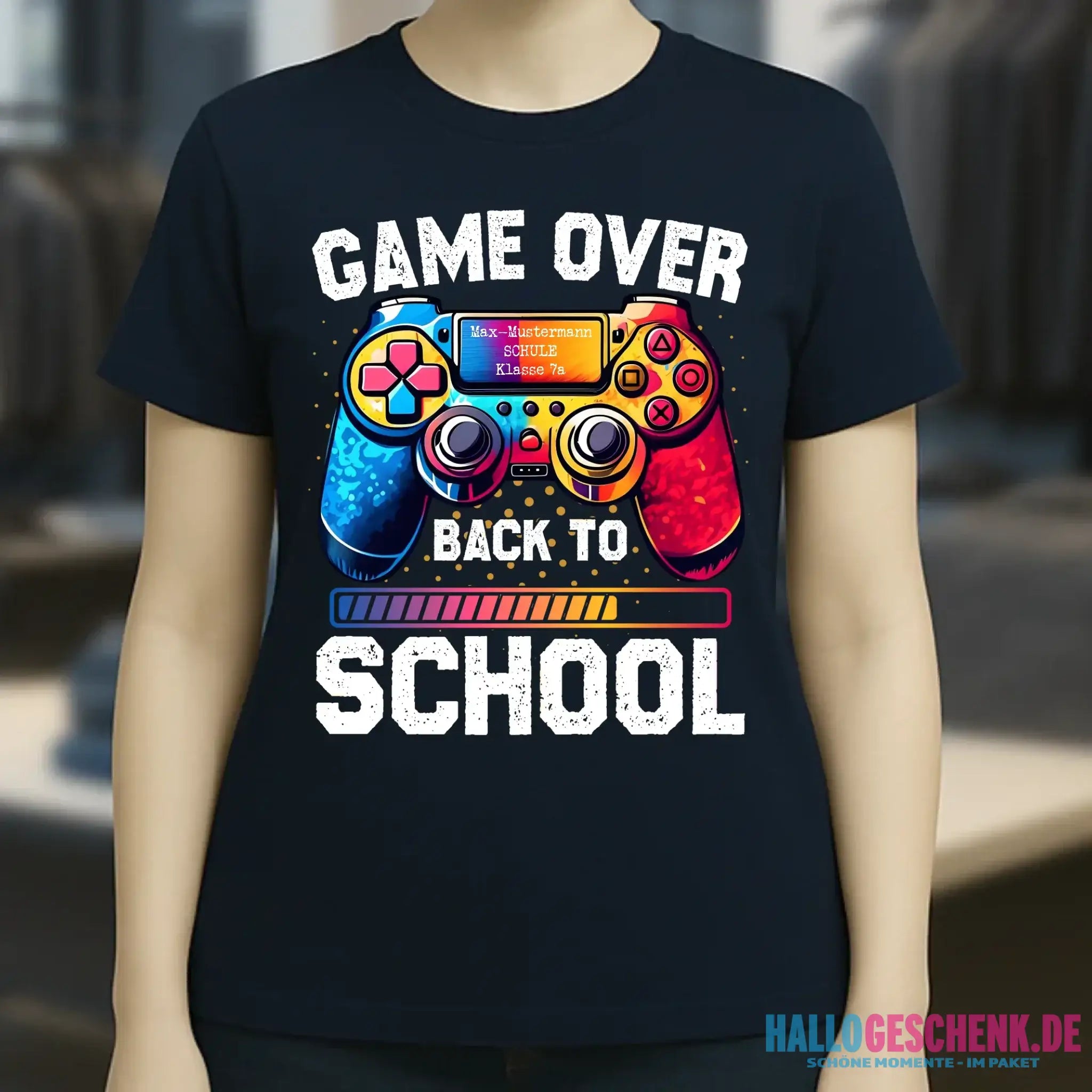 GAME OVER • BACK TO SCHOOL • Schule • Schulanfang • Ladies Premium T-Shirt XS-2XL aus Bio-Baumwolle für Damen • Exklusivdesign • personalisiert