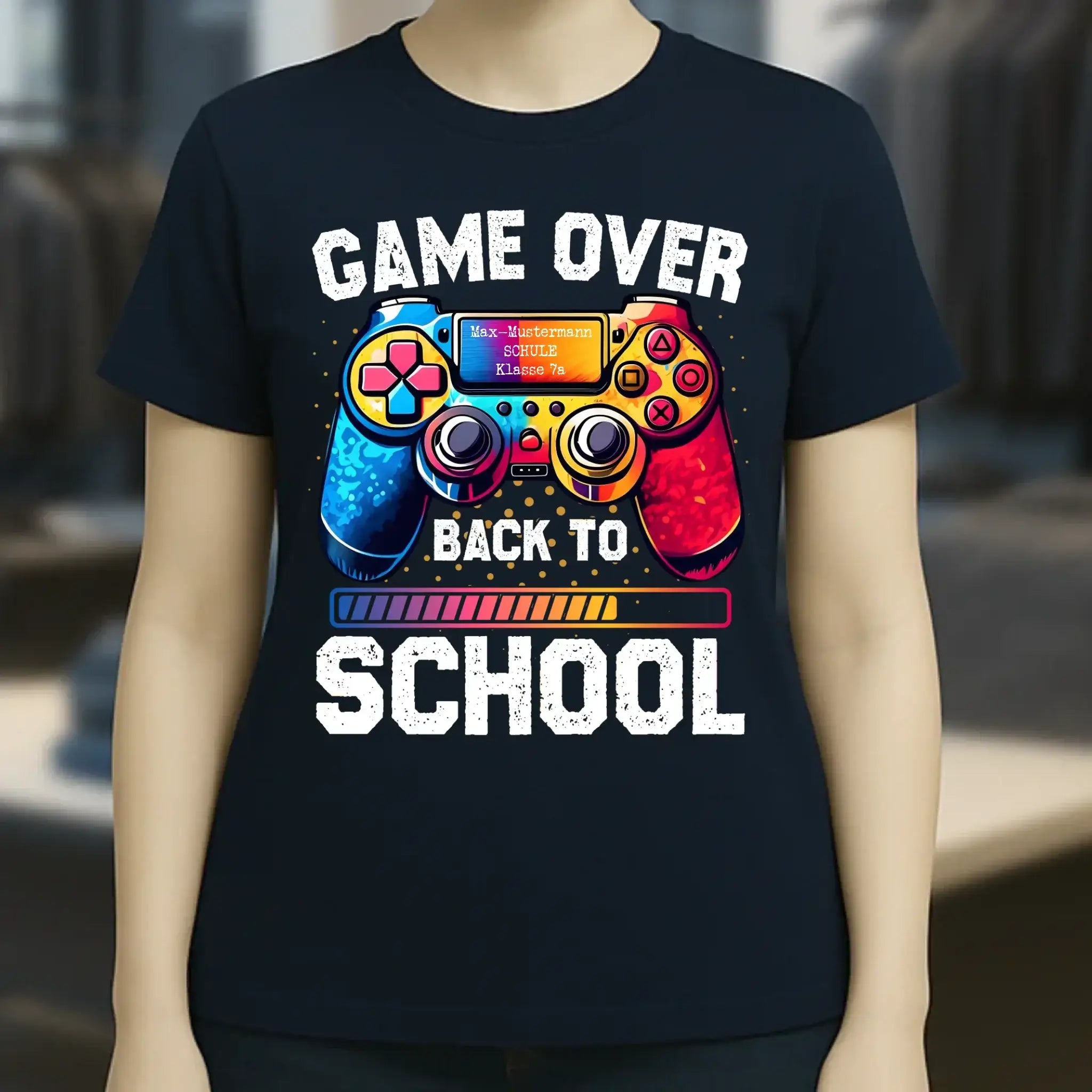 GAME OVER • BACK TO SCHOOL • Schule • Schulanfang • Ladies Premium T-Shirt XS-2XL aus Bio-Baumwolle für Damen • Exklusivdesign • personalisiert