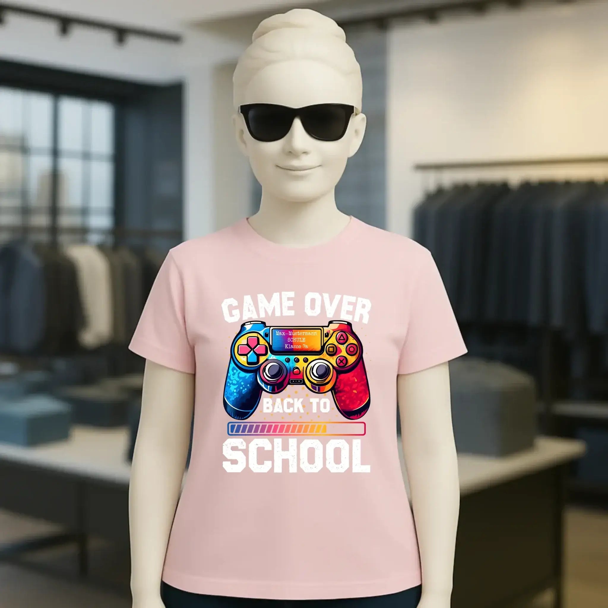GAME OVER • BACK TO SCHOOL • Schule • Schulanfang • Ladies Premium T-Shirt XS-2XL aus Bio-Baumwolle für Damen • Exklusivdesign • personalisiert