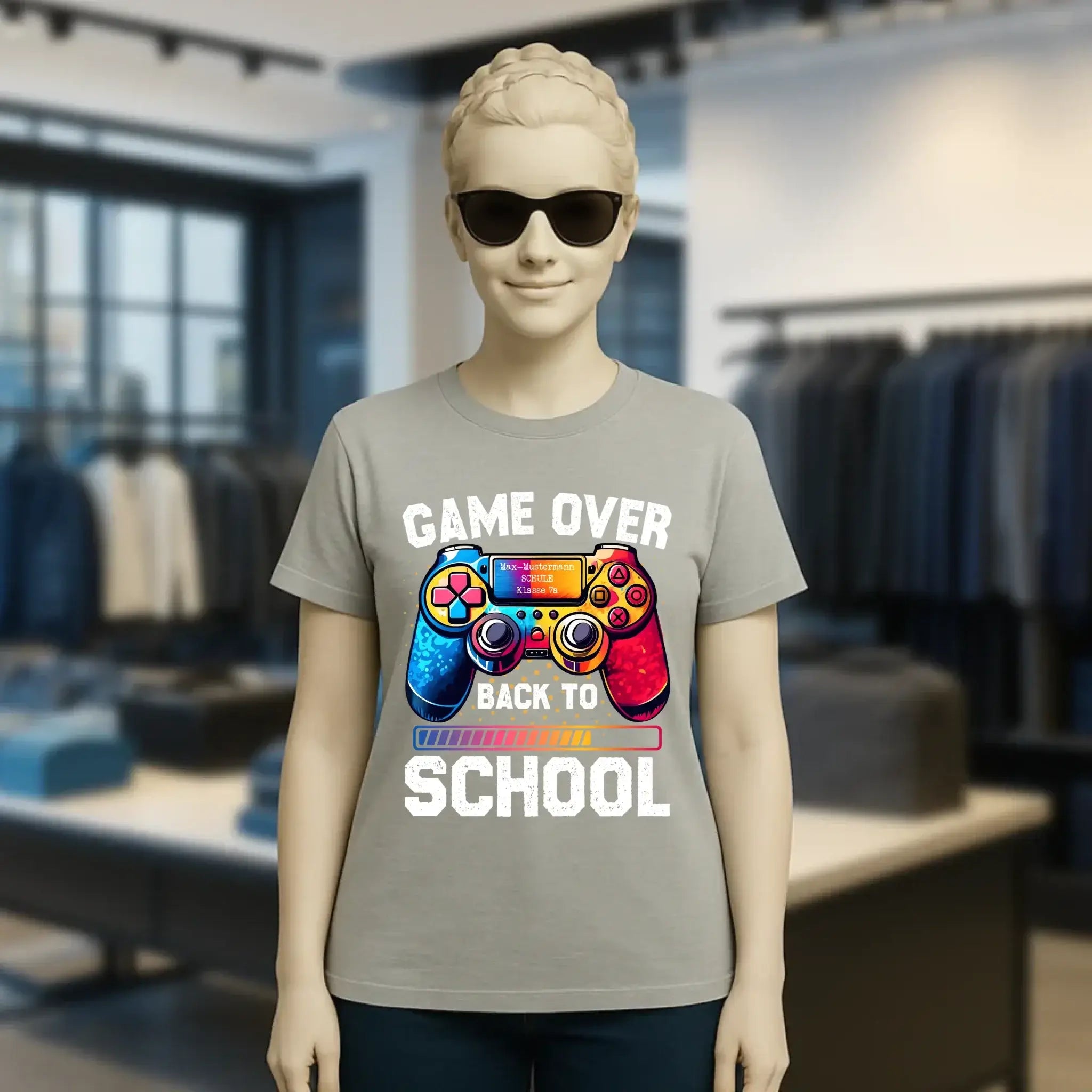GAME OVER • BACK TO SCHOOL • Schule • Schulanfang • Ladies Premium T-Shirt XS-2XL aus Bio-Baumwolle für Damen • Exklusivdesign • personalisiert