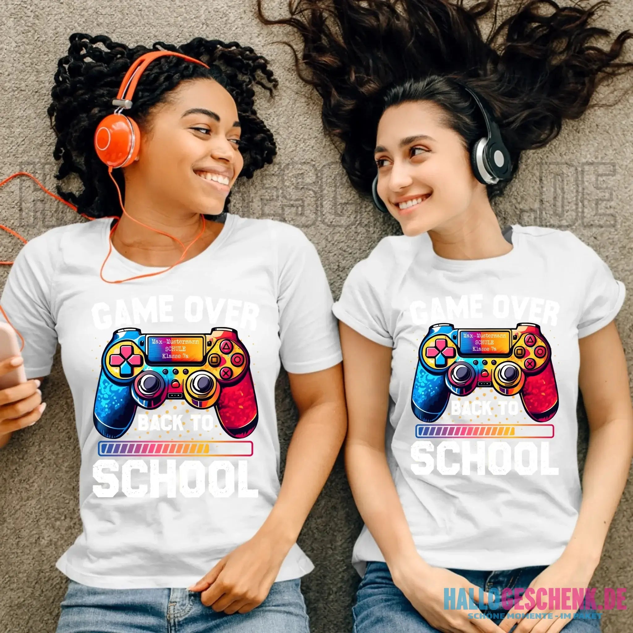 GAME OVER • BACK TO SCHOOL • Schule • Schulanfang • Ladies Premium T-Shirt XS-2XL aus Bio-Baumwolle für Damen • Exklusivdesign • personalisiert