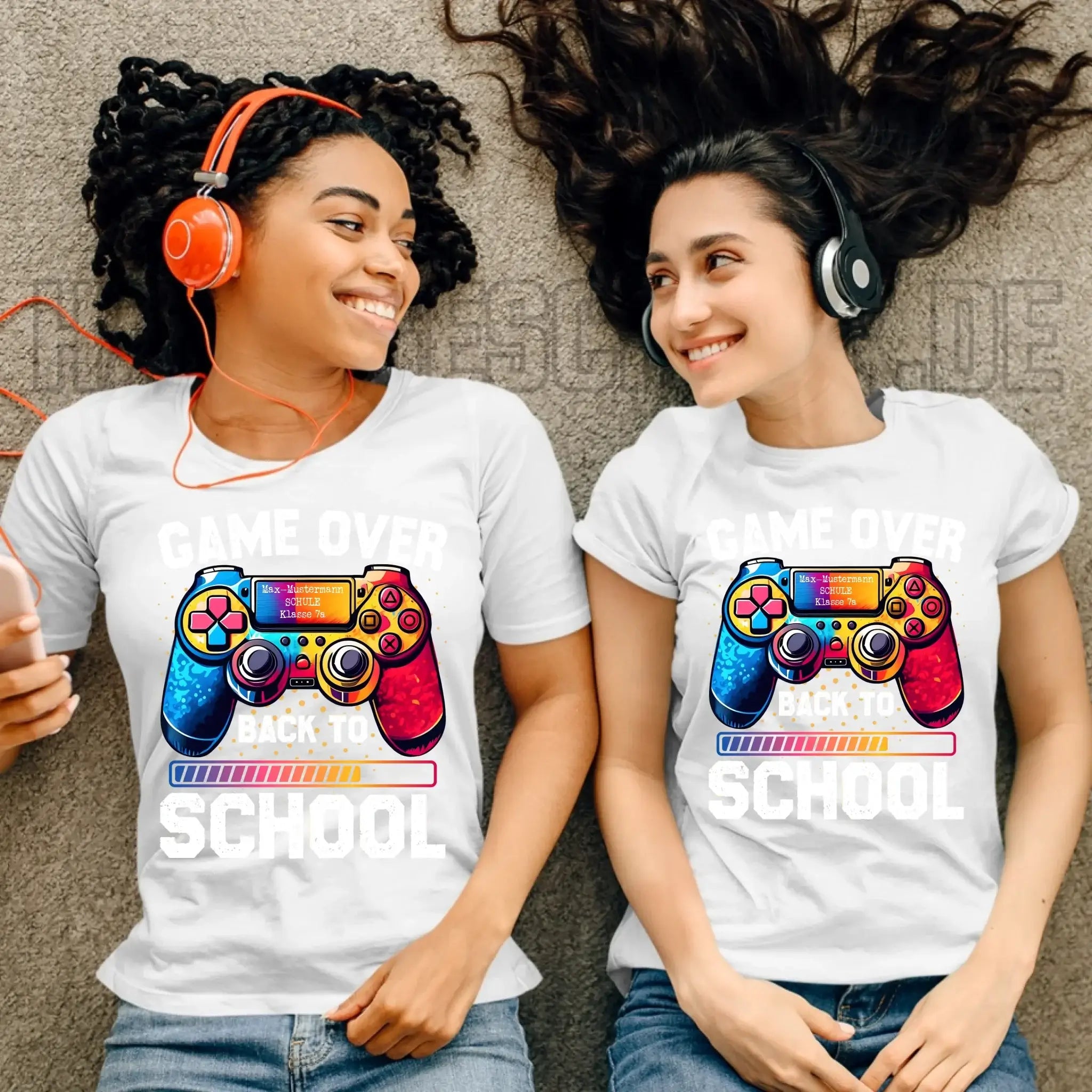 GAME OVER • BACK TO SCHOOL • Schule • Schulanfang • Ladies Premium T-Shirt XS-2XL aus Bio-Baumwolle für Damen • Exklusivdesign • personalisiert