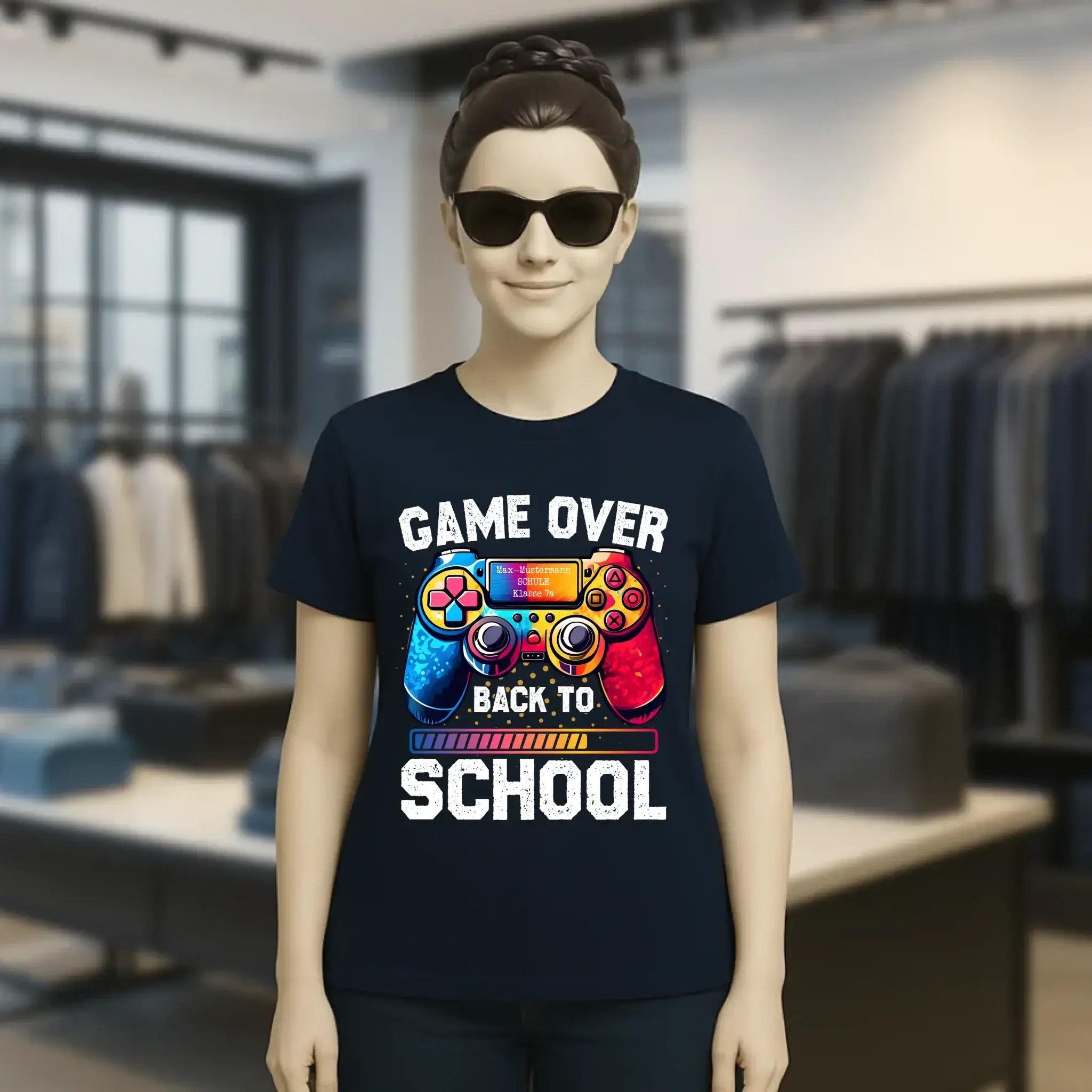 GAME OVER • BACK TO SCHOOL • Schule • Schulanfang • Ladies Premium T-Shirt XS-2XL aus Bio-Baumwolle für Damen • Exklusivdesign • personalisiert