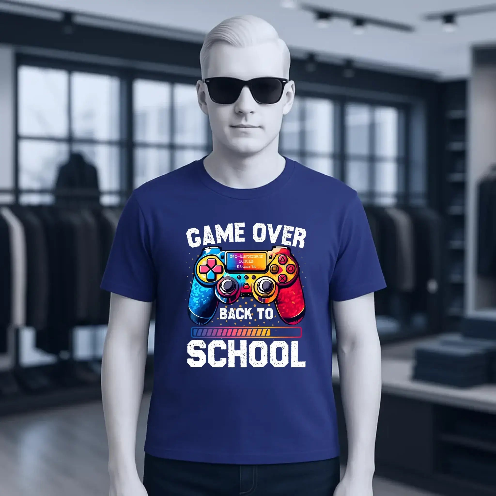 GAME OVER • BACK TO SCHOOL • Schule • Schulanfang • Unisex Premium T-Shirt XS-5XL aus Bio-Baumwolle für Damen & Herren • Exklusivdesign • personalisiert