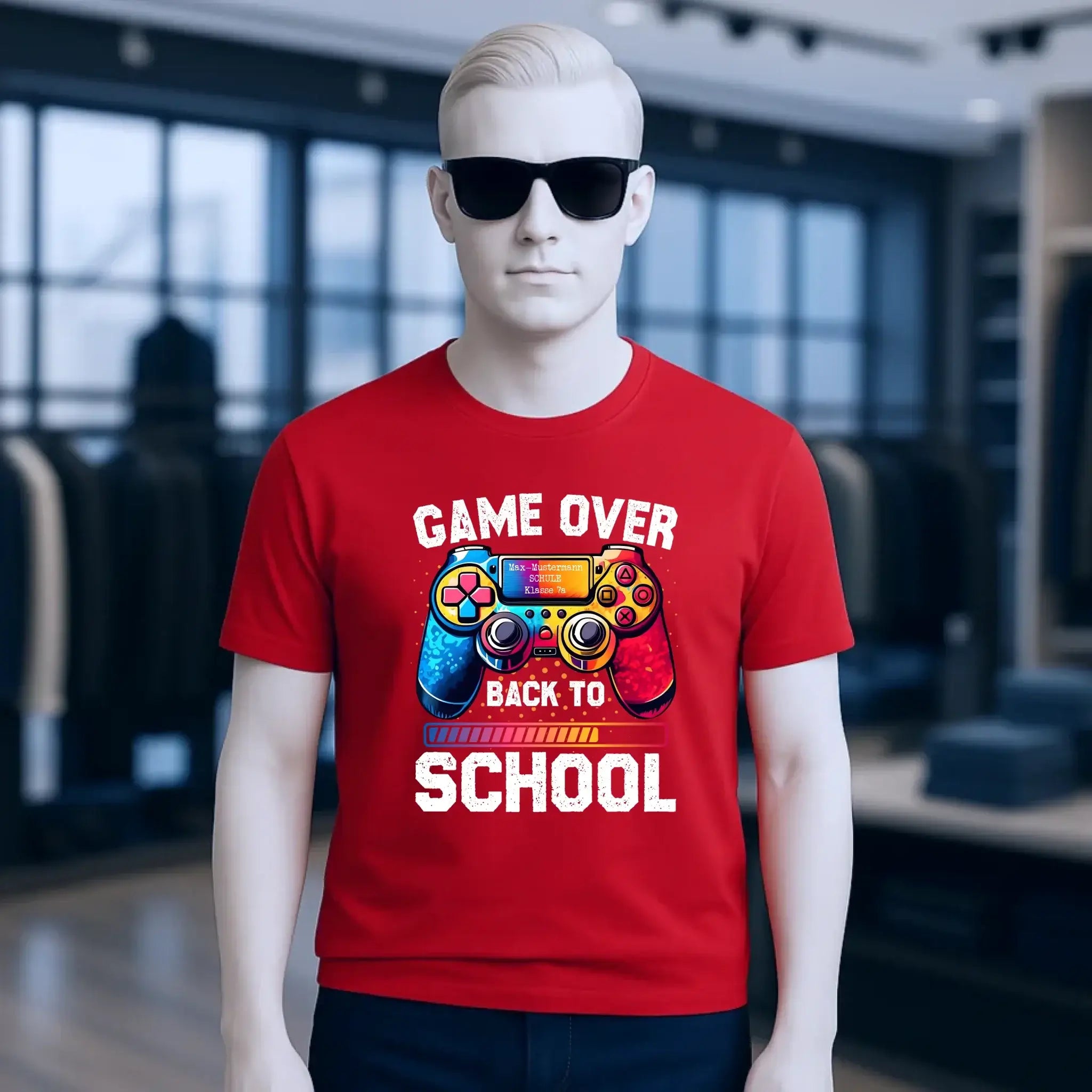 GAME OVER • BACK TO SCHOOL • Schule • Schulanfang • Unisex Premium T-Shirt XS-5XL aus Bio-Baumwolle für Damen & Herren • Exklusivdesign • personalisiert