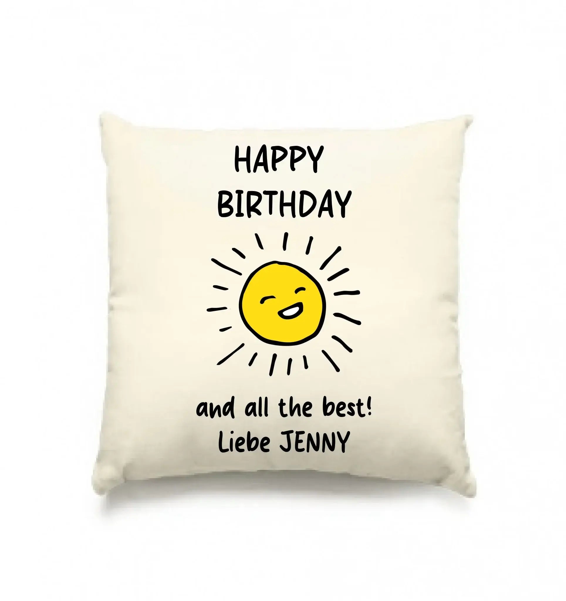 Geburtstag Motiv 2 • mehrere Artikel • ’Statement-Collection’ • Wunschtext • Mein - Kissen / Natur / 40cm-x-40cm