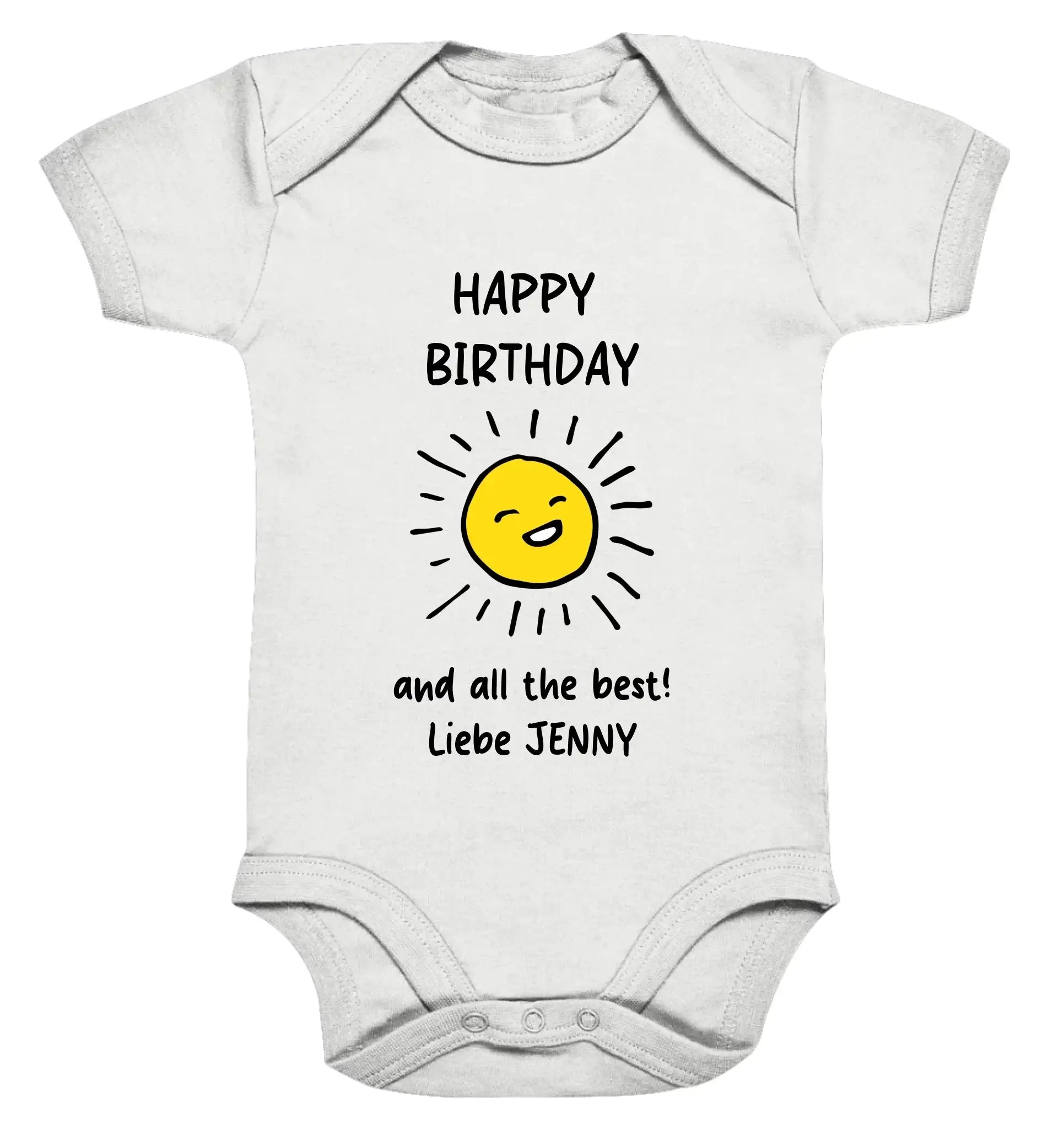 Geburtstag Motiv 2 • mehrere Artikel • ’Statement-Collection’ • Wunschtext • Mein - Premium Baby Bodysuit • Bio / White