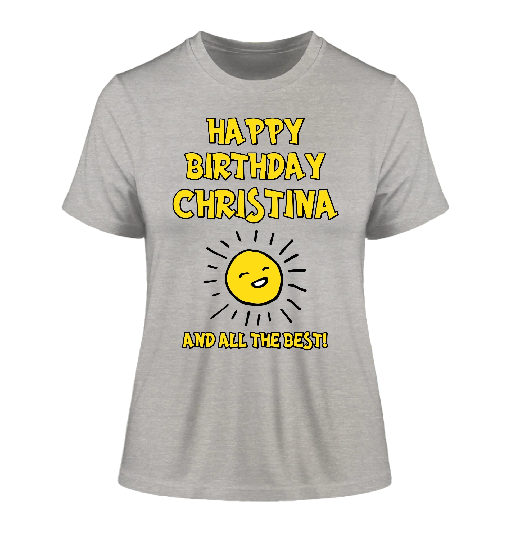 Geburtstagsdesign mit Wunschname (personalisierbare Motive) - Damen T-Shirt (Fitted) • Bio / Heather Grey / 2XL