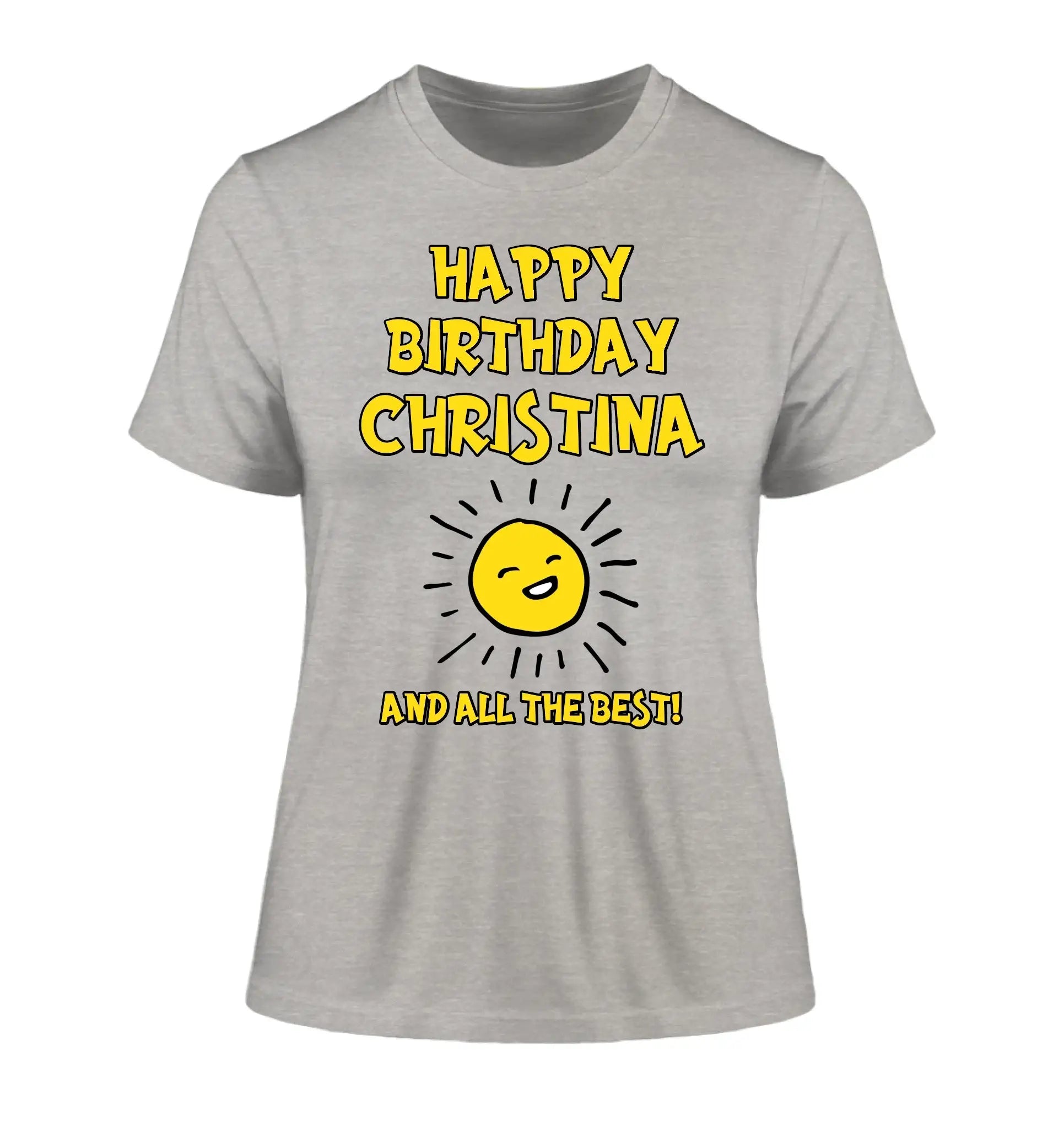 Geburtstagsdesign mit Wunschname (personalisierbare Motive) - Damen T-Shirt (Fitted) • Bio / Heather Grey / 2XL