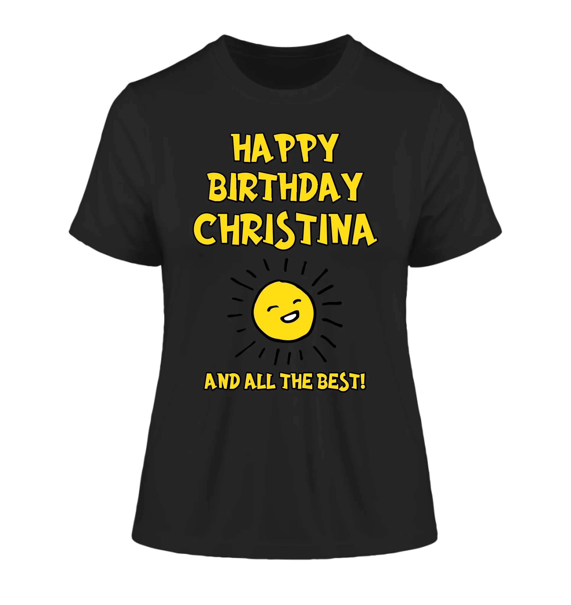 Geburtstagsdesign mit Wunschname (personalisierbare Motive) - Damen T-Shirt (Fitted) • Bio / Black / 2XL